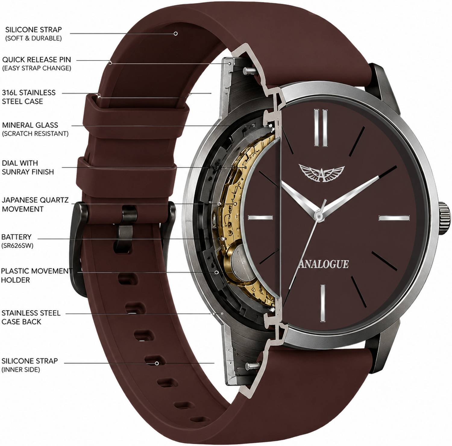 ANALOGUE Minimalist Slim Series Smart Watch Strap - Image 3