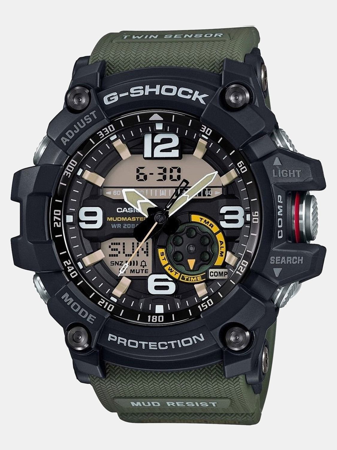 Image of CASIO GG-1000-1A3DR G-Shock GG-1000-1A3DR Black Dial Green Resin Strap Analog-Digital Watch - For Men