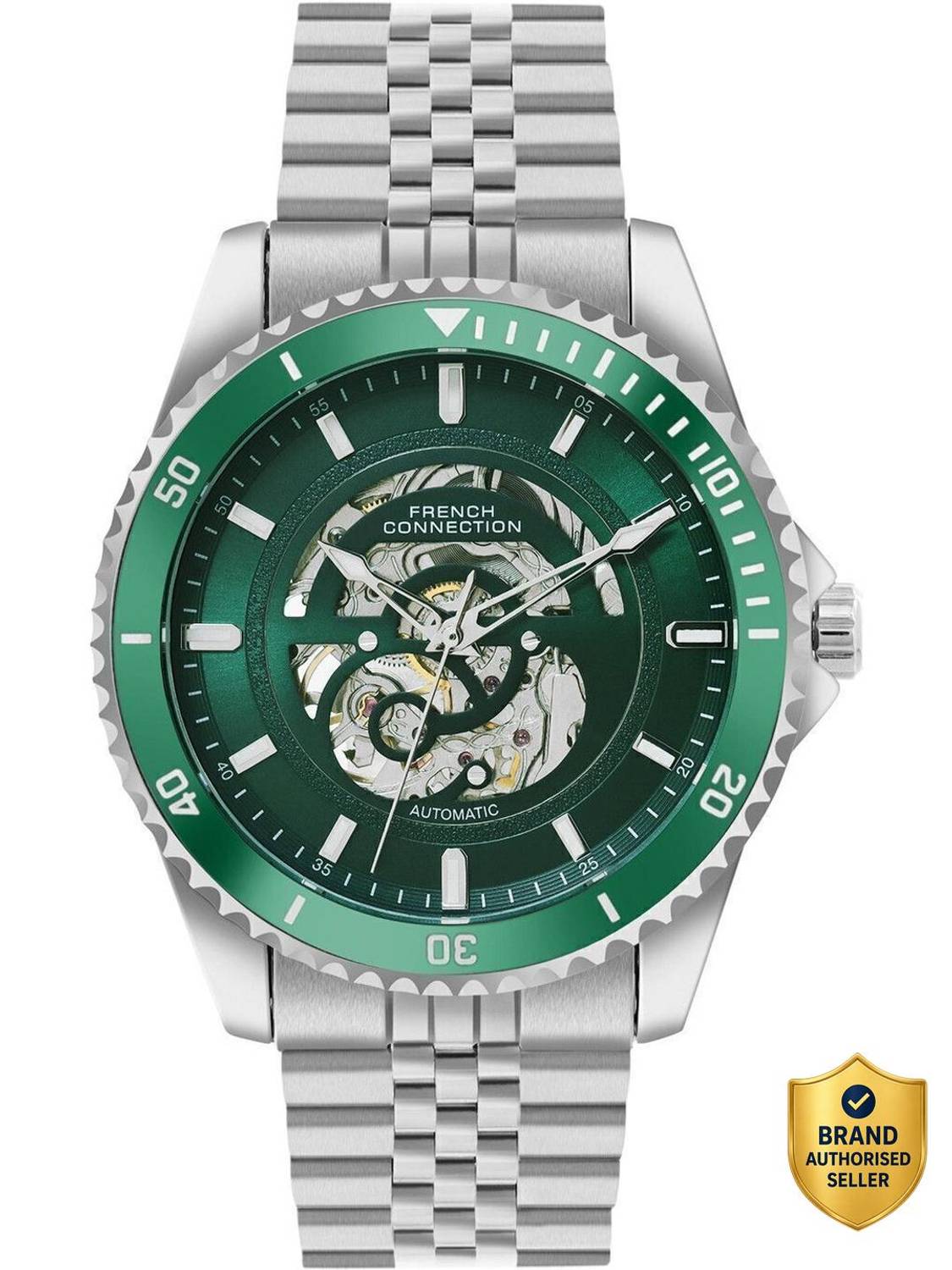French Connection Aether Drive Green Sunray Watch - Image 1