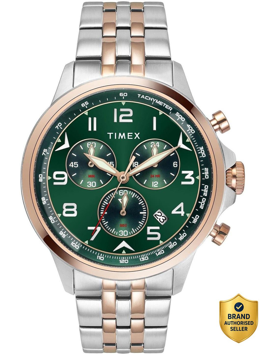 Image of TIMEX TWEG25102 Vector Round 48mm Green Dial Analog Watch - For Men