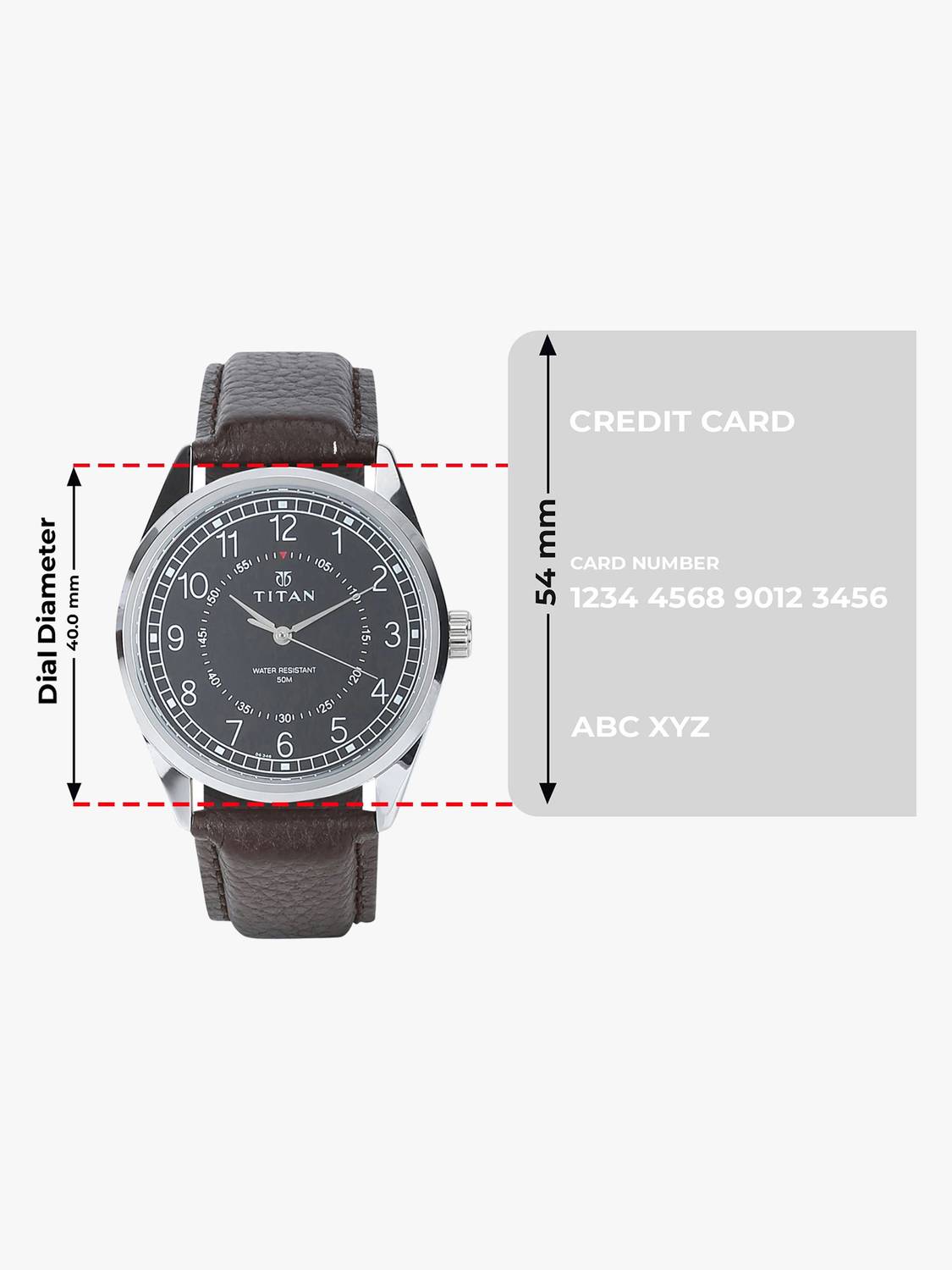 Titan Workwear Black Dial Brown Leather Strap Watch - Image 4