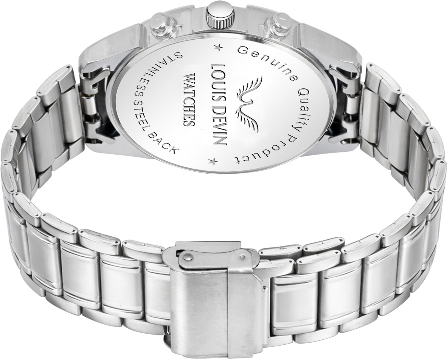 Image of LOUIS DEVIN Stainless Steel Chain Day-Date Display Analog Watch - For Men LD-GR430-BLK-CH