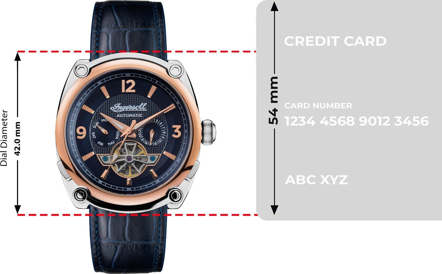 Image of Ingersoll I01101B Automatic Blue Skeleton Dial With Lifetime Warranty Analog Watch - For Men