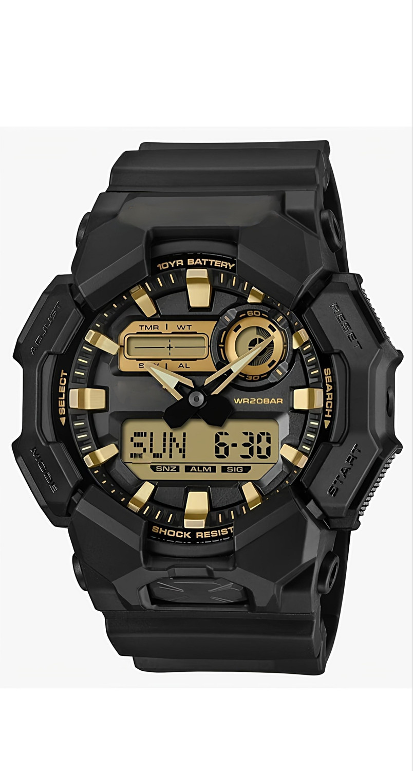 Image of Fiveyearwarrant GS matte black 95 Super shock matte Analog-Digital Watch - For Men