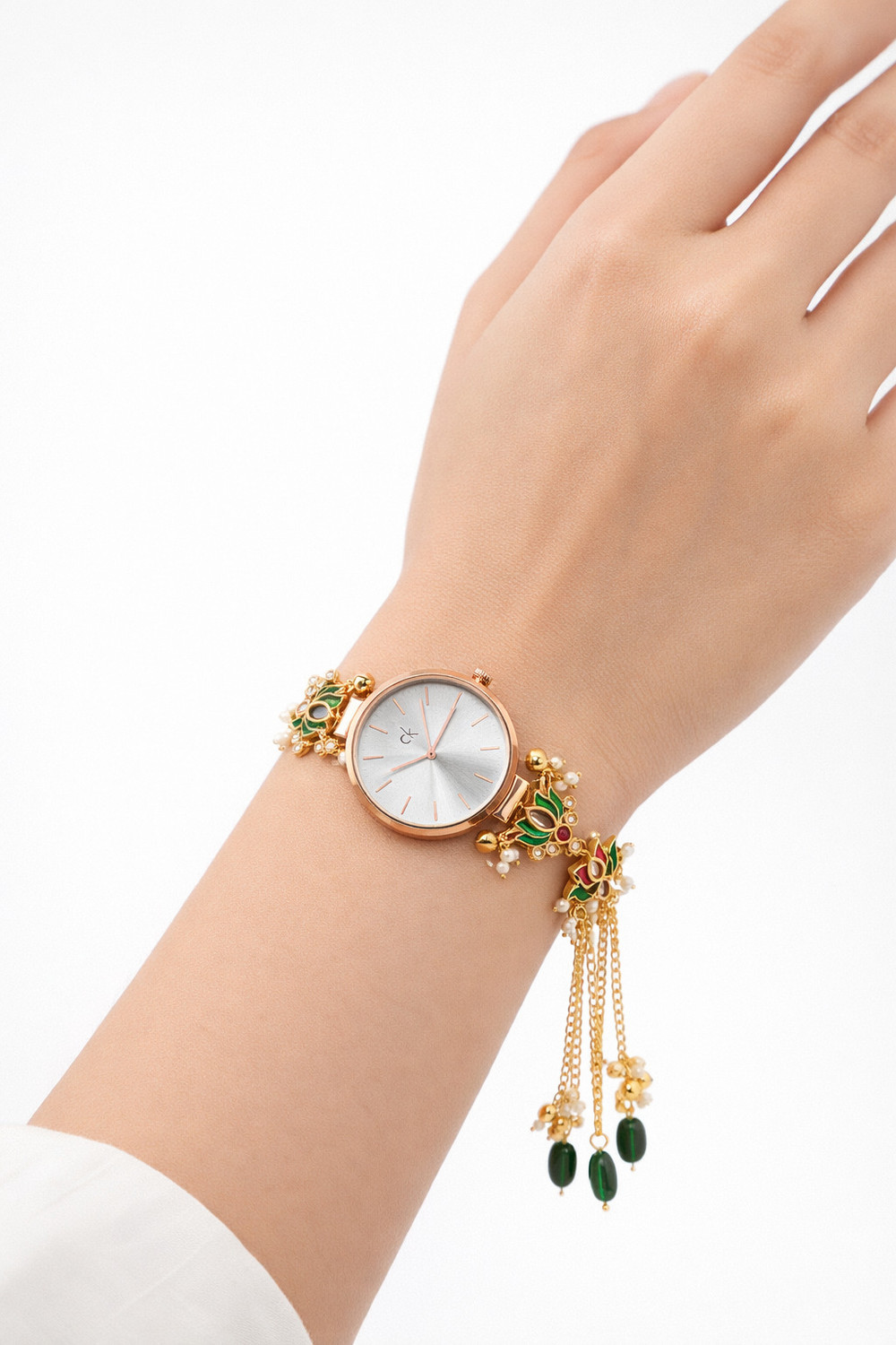 Image of Velura Velura Vintage Kashmiri Kundan Analog Bracelet Watch for Women Analog Watch - For Women