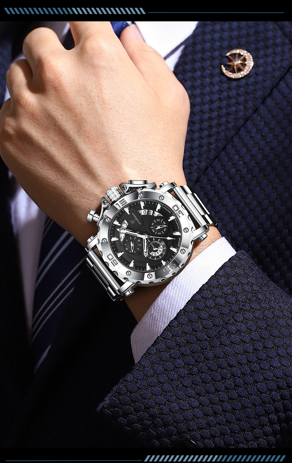 Image of POEDAGAR PD892G-B Analog Watch - For Men