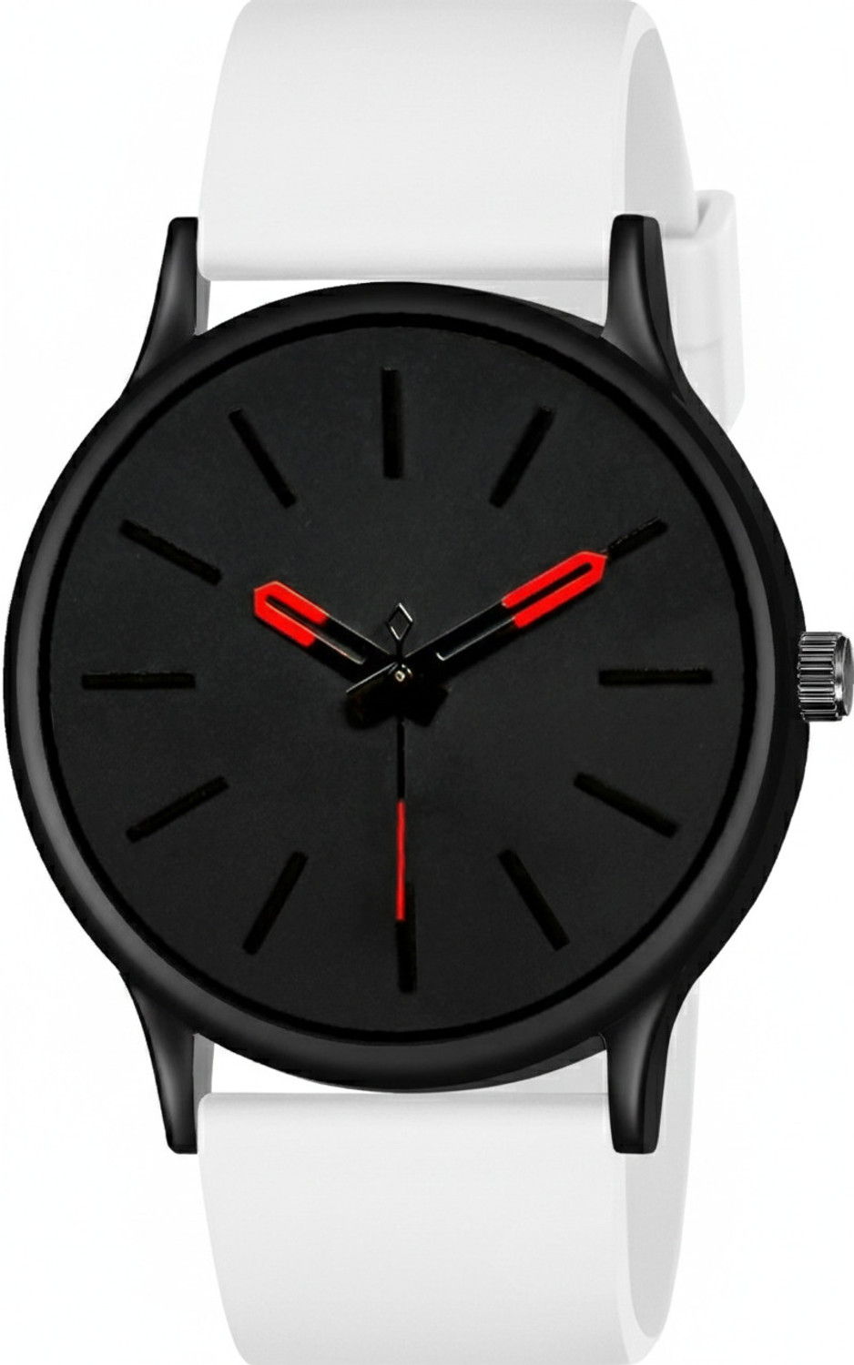Image of SABHIX Black Dial Red Kata Analog Watch for Men With White Silicone Strap Analog Watch - For Men REWHI-S3