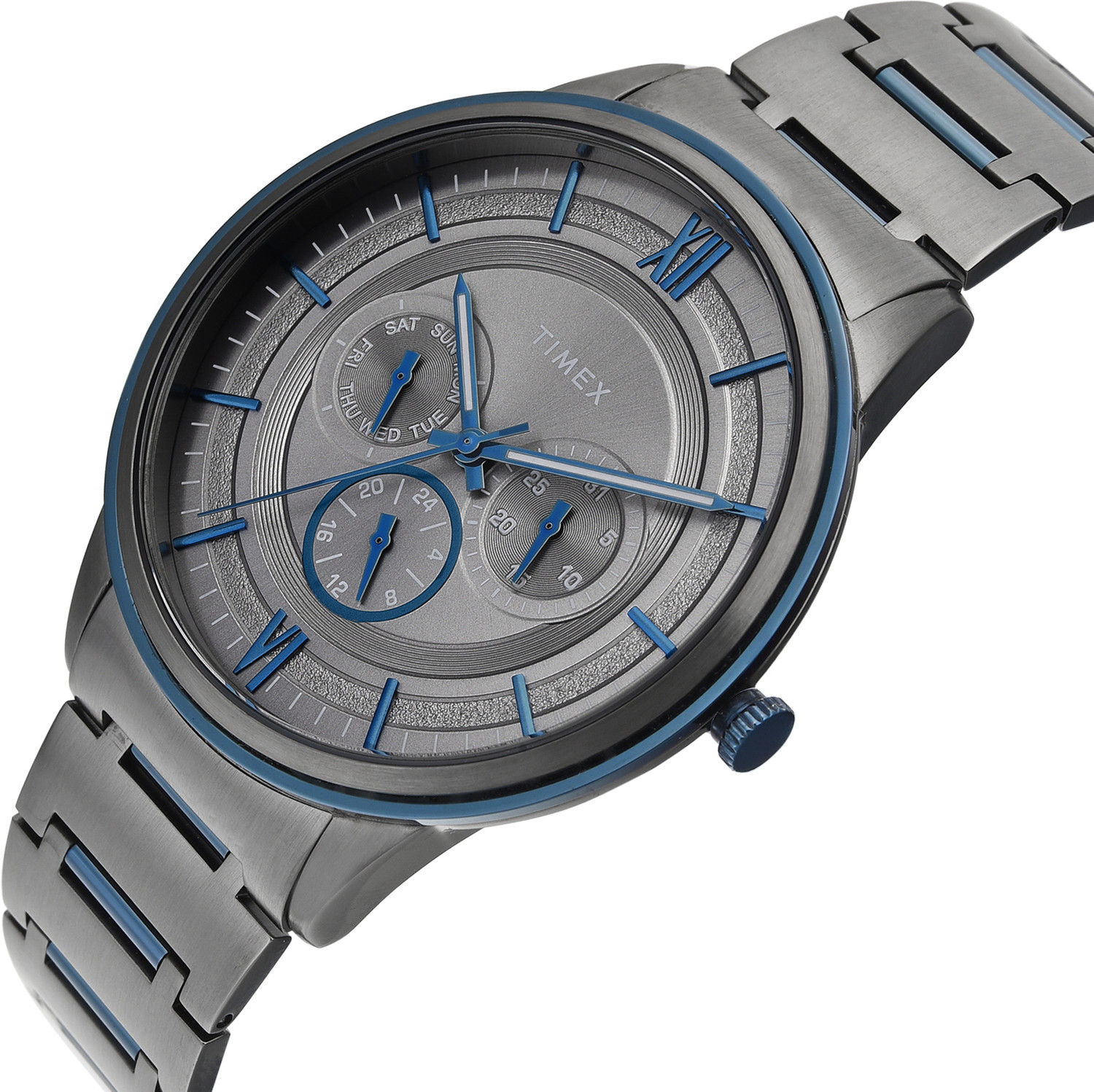 Image of TIMEX TWEG28003 Signio Round 42mm Grey Dial Analog Watch - For Men