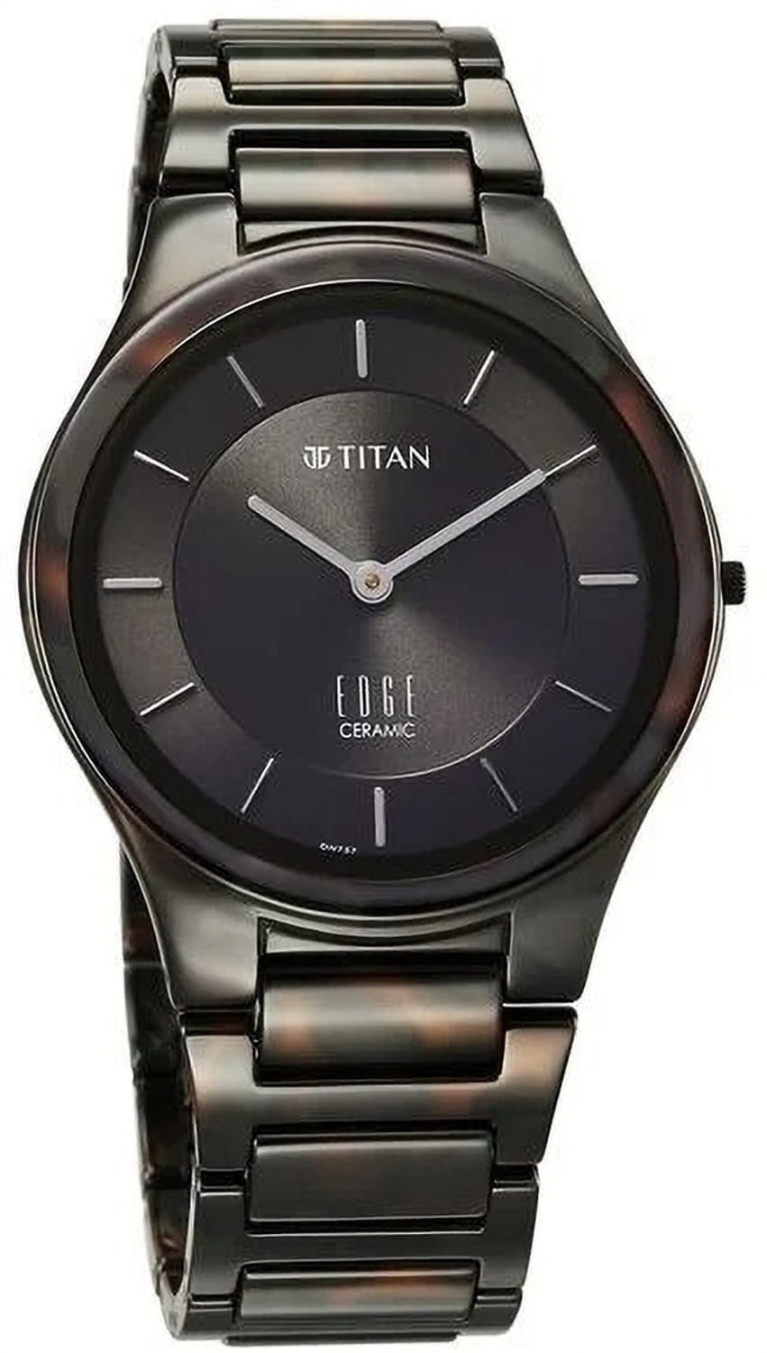 Image of Titan Titan Edge Ceramic Camo Quartz Analog Green Dial Ceramic Strap Watch For Men / Analog Watch - For Men