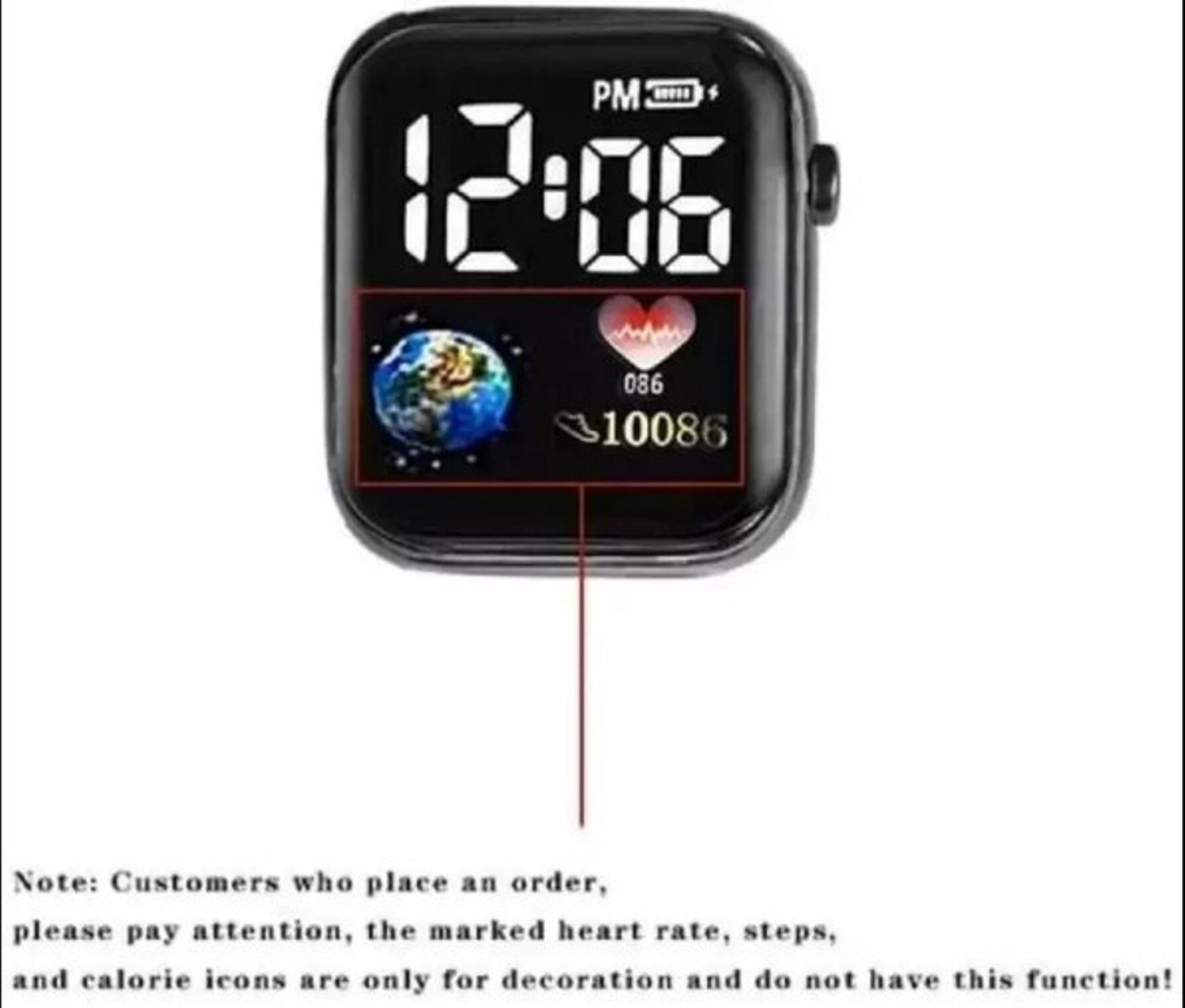 Image of THMT Most Selling LED Band Waterproof Black Square Digital Band For Boys & Girls Digital Watch - For Boys & Girls