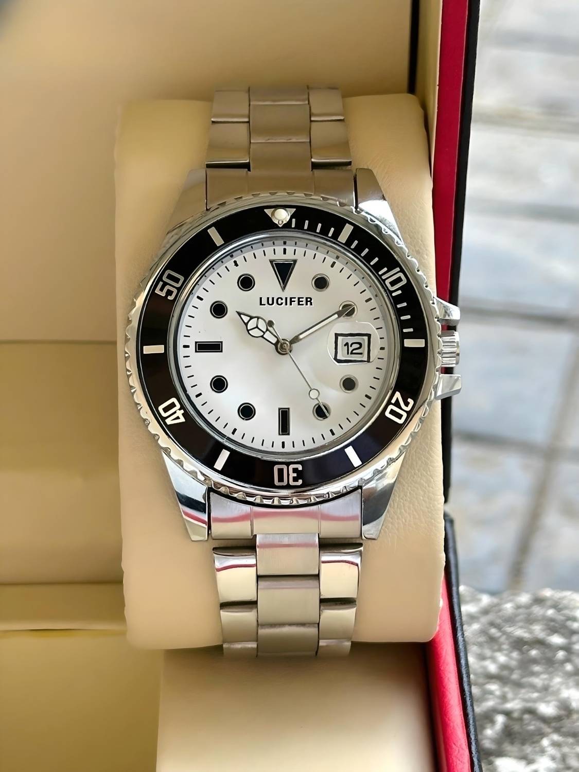 Lucifer DRM009 White Stainless Steel Watch