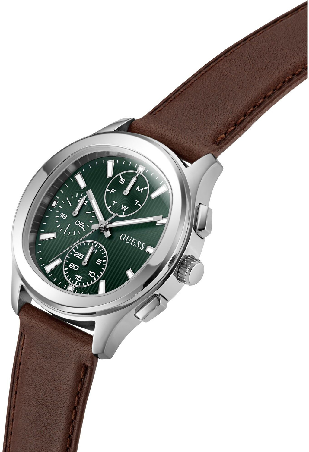 Image of GUESS GW1049G1 Square 40mm Green Analog Watch - For Men