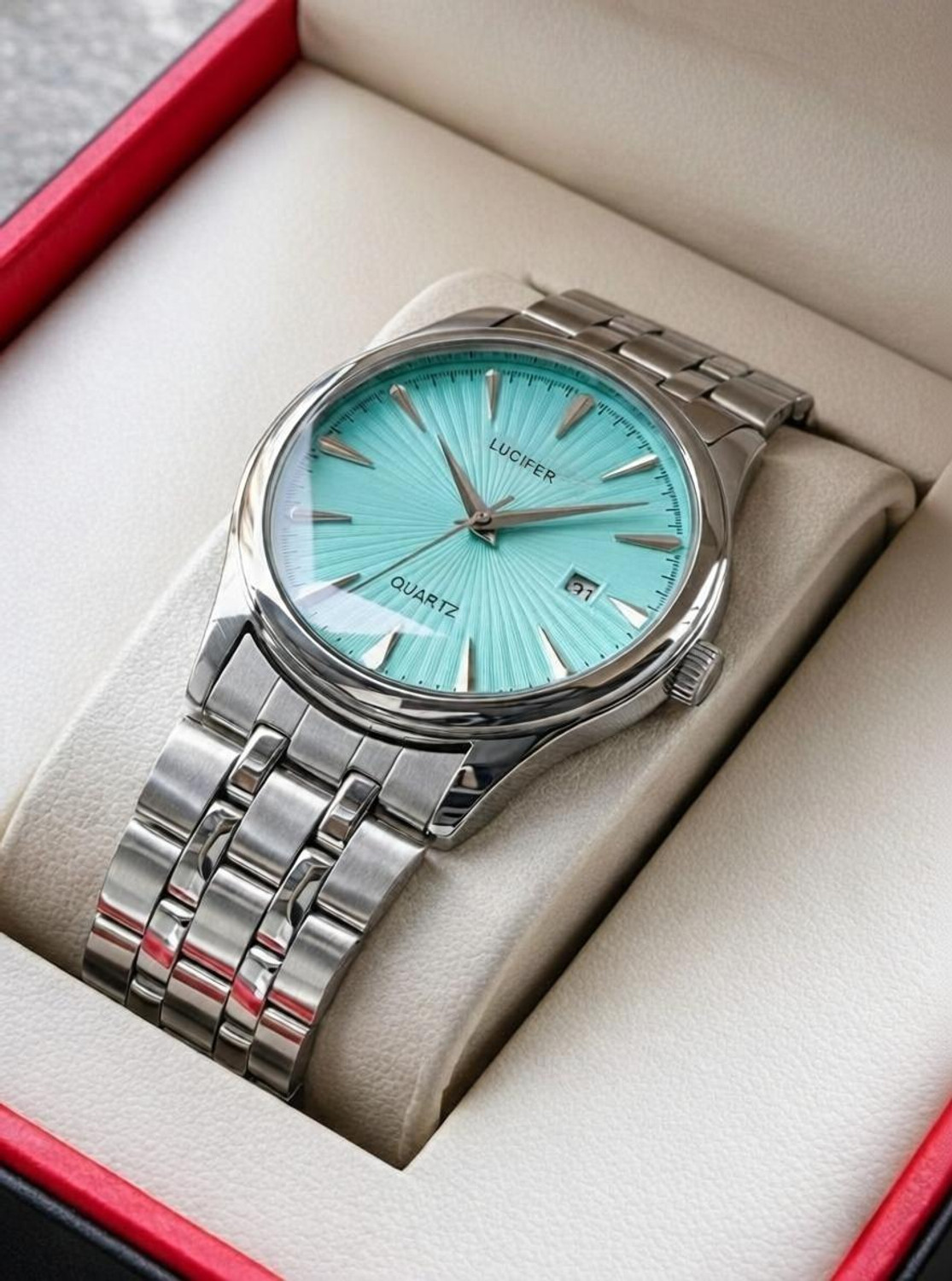 Image of Lucifer Affordable Men's Wrist Watch | Date Watch | Round Dial | Stainless Steel Belt Analog Watch - For Men