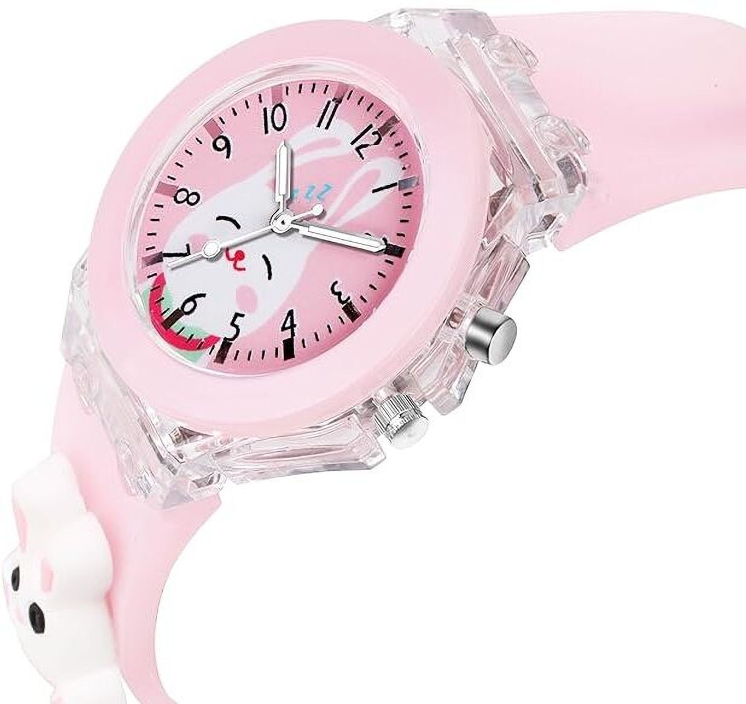 Image of GLENVIT-X 3D Cartoon Kids Pink Printed Dial Pink Glow in Dark For Age 3-13 Years Girls Analog Watch - For Girls G-X New Launch