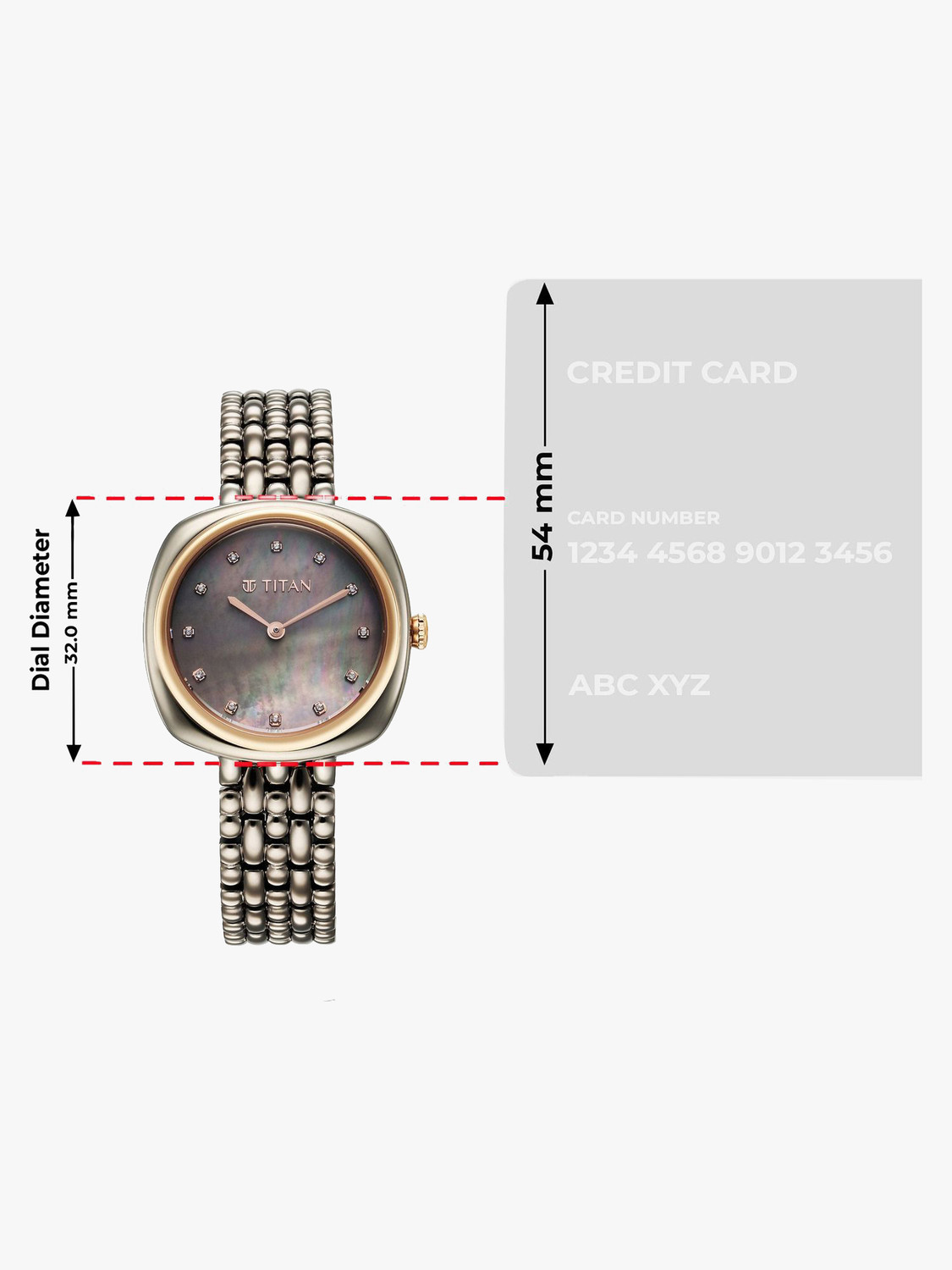 Image of Titan Titan Aura Grey MOP Dial Grey Stainless Steel Strap Analog Watch - For Women