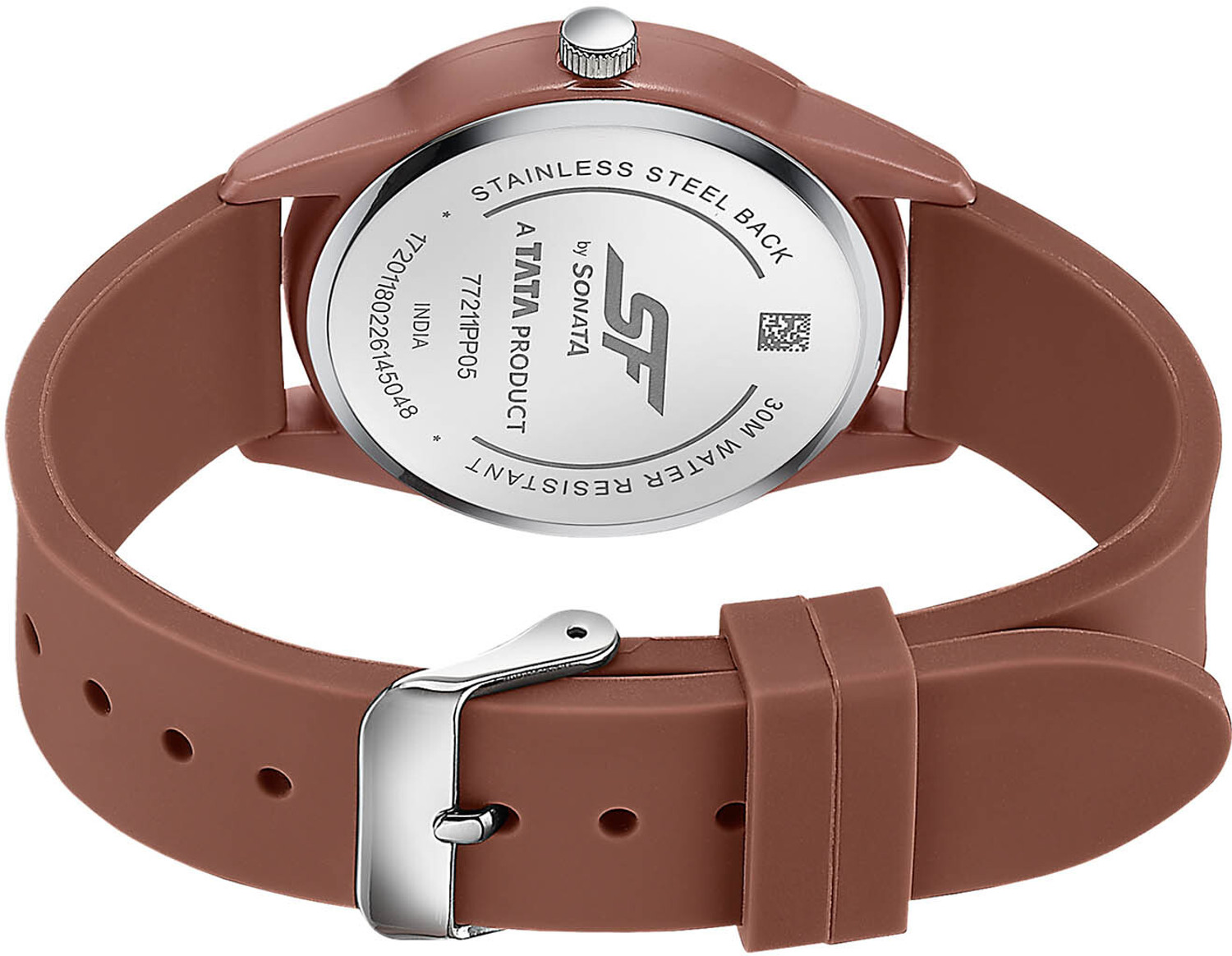Image of SONATA SF Field watch SF Field Analog Brown Dial Brown Silicon Strap Analog Watch - For Men