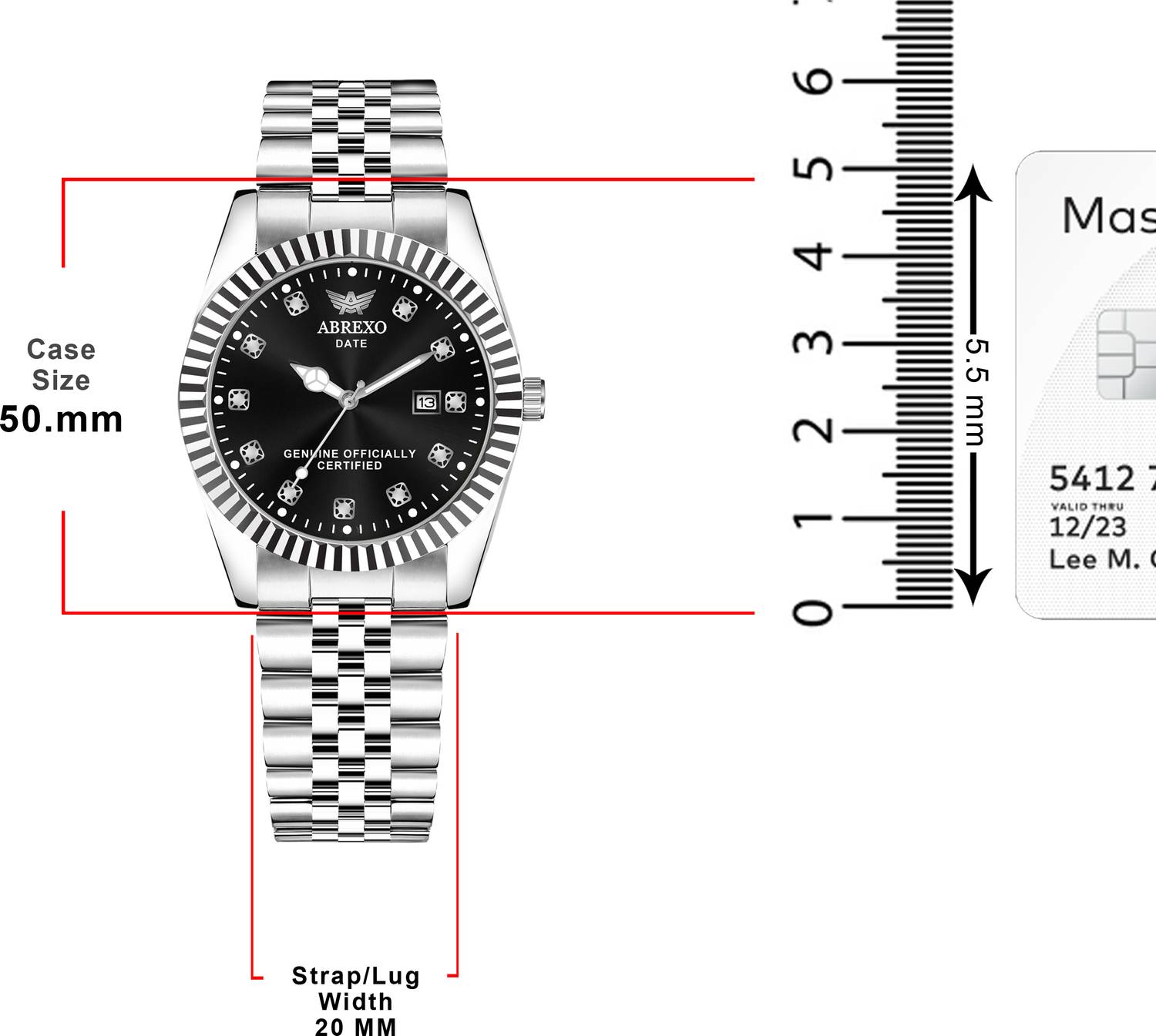 ABREXO Abx4501-RLX BK SL Black Dial Men's Watch - Image 4