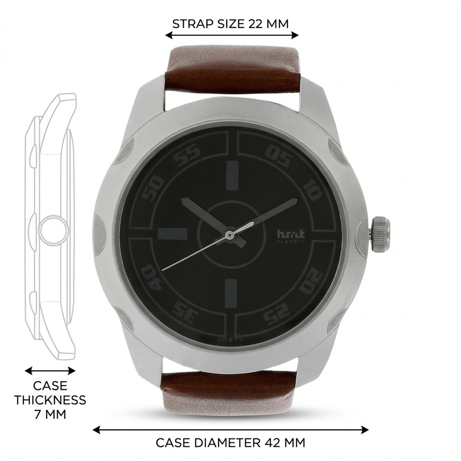 Image of HMT DLX 3123SL02 Black Brown Strap Attractive Premium Summer collection Analog Watch - For Men