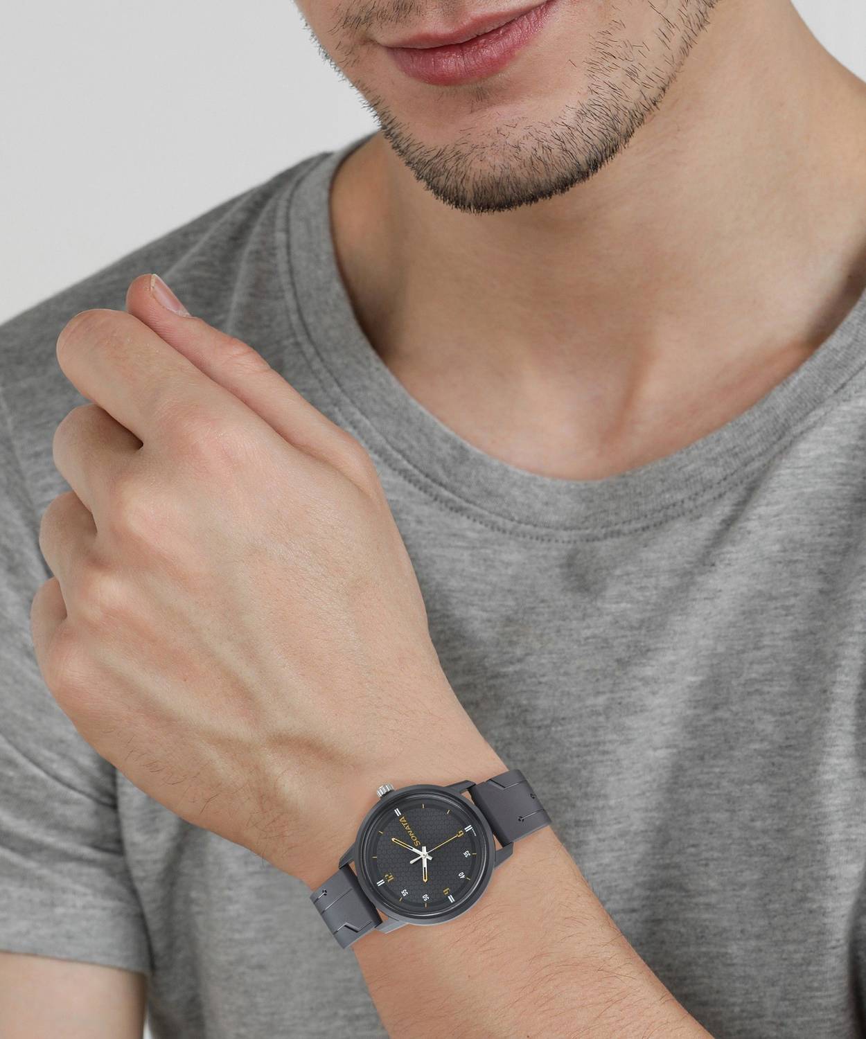 SONATA Volt Black Analog Watch - For Men - Image 5