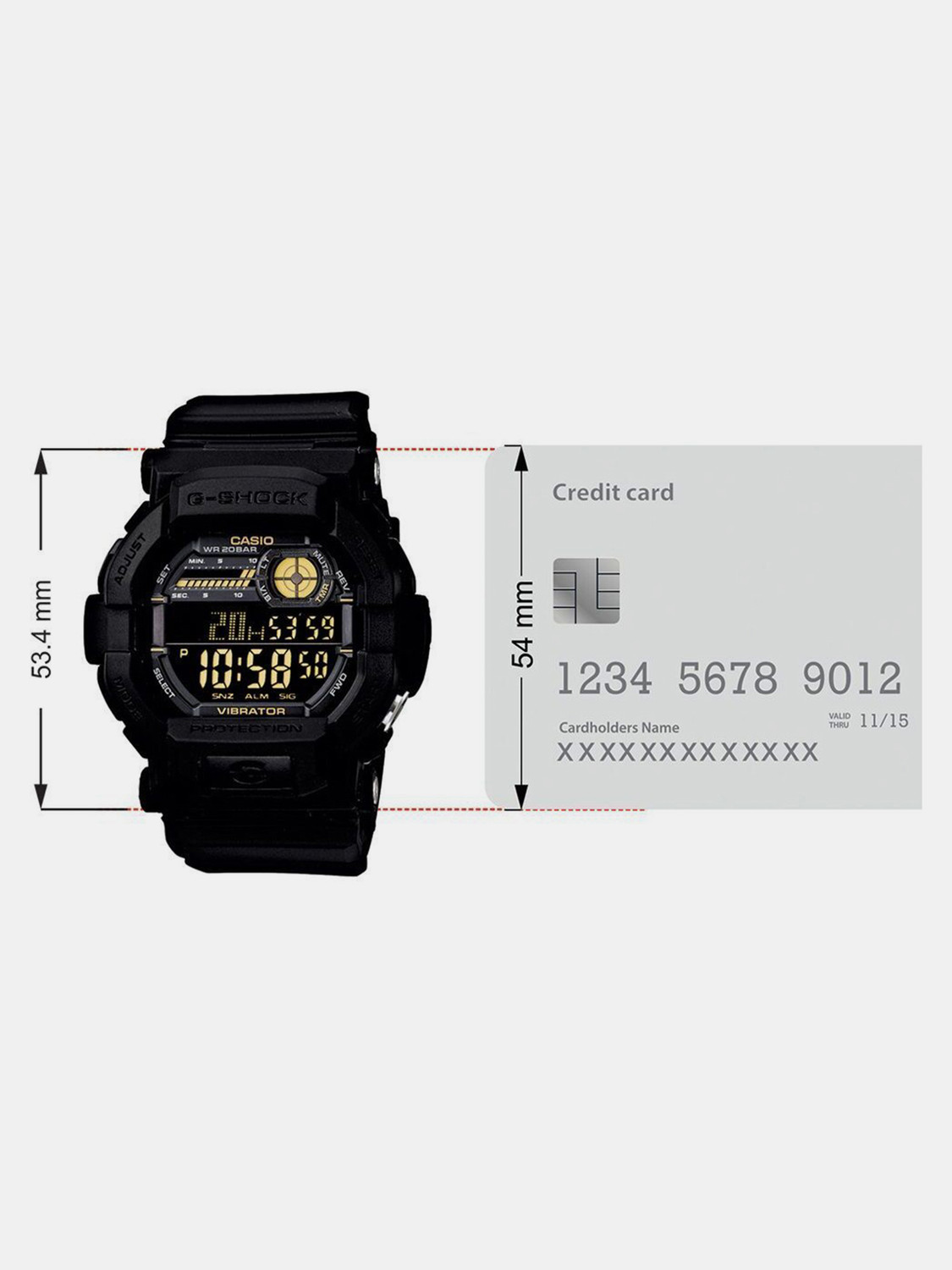 Image of CASIO GD-350-1BDR G-SHOCK GD-350-1BDR Dial Black Resin Strap Digital Watch - For Men