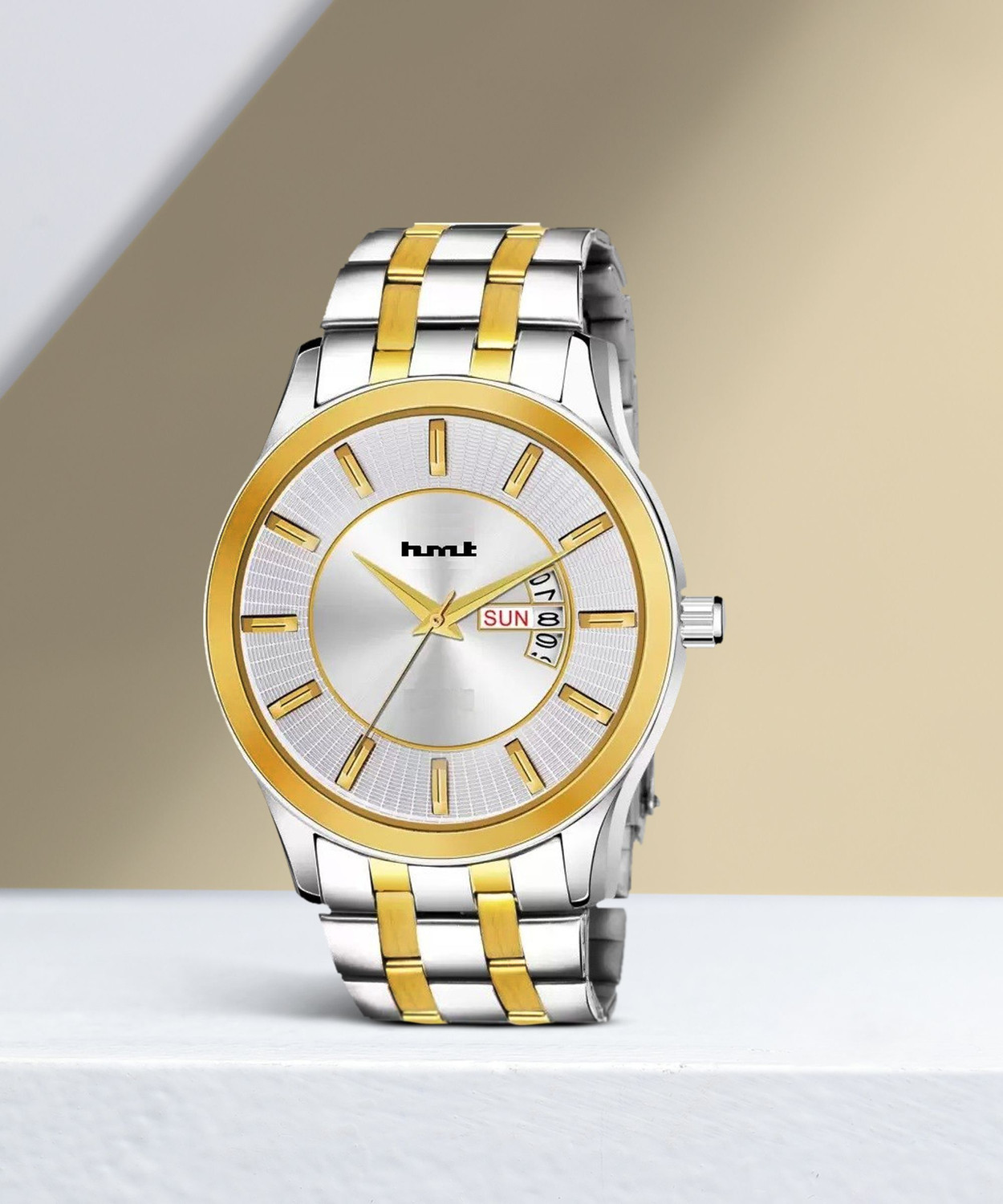 Image of HMT DLX 1627 Series Date & Day Functioning Analog Watch - For Men
