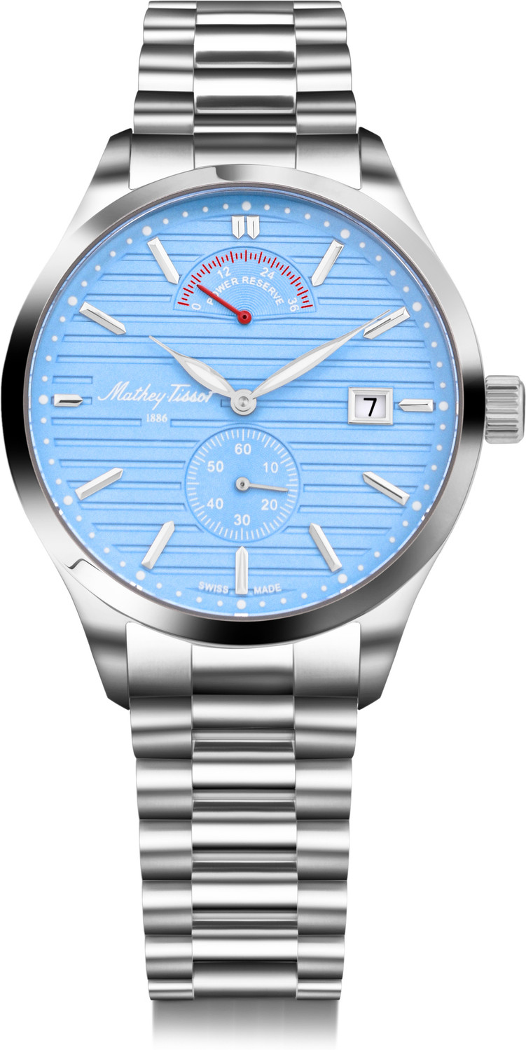 Image of Mathey-Tissot Urban Power Reserve Auto Swiss Made Urban Power Reserve Quartz Blue Dial Analog Watch - For Men
