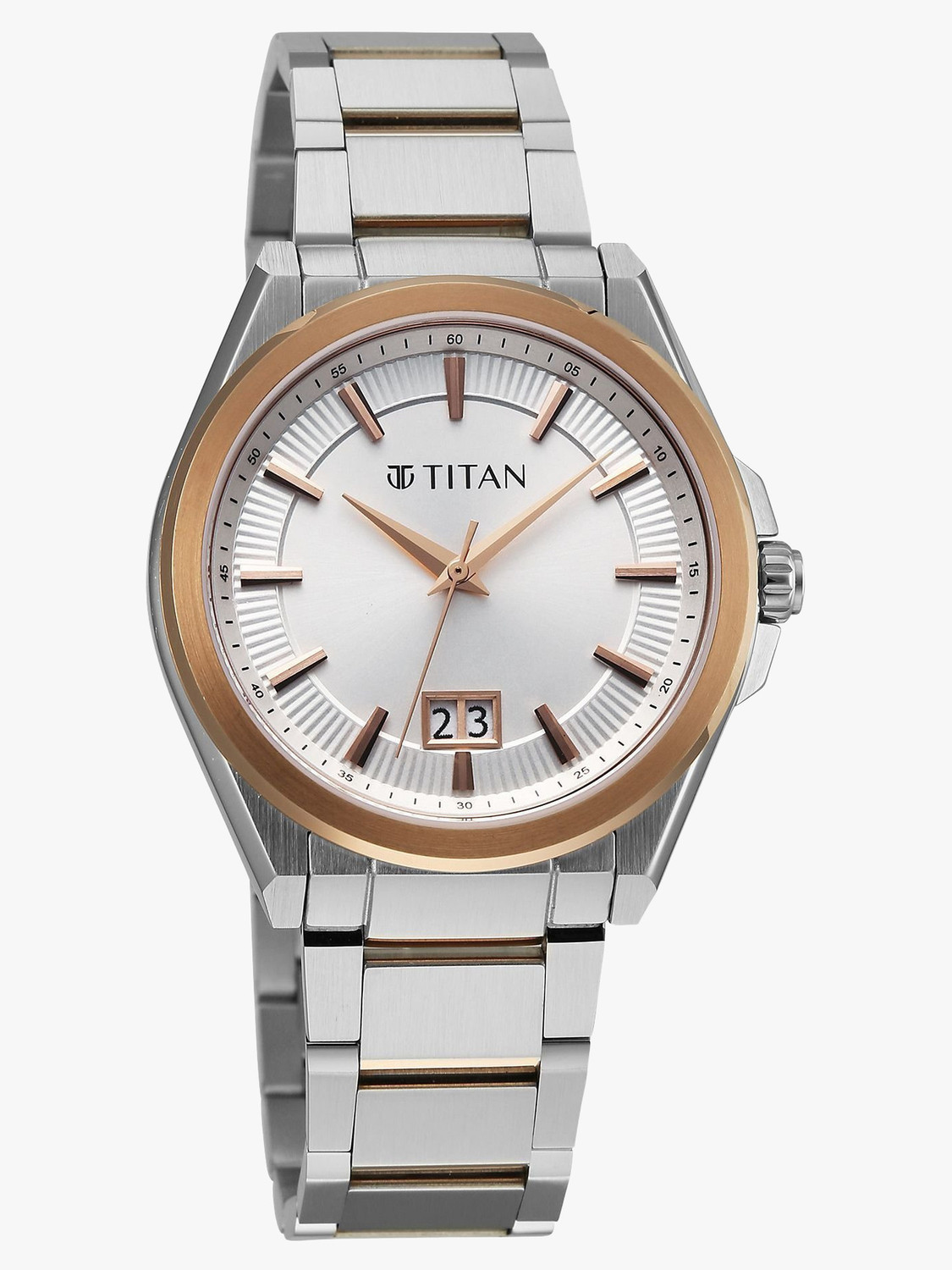 Image of Titan Classique Big Date Titan Classique Big Date Quartz Silver Round Dial Men's Watch / Analog Watch - For Men