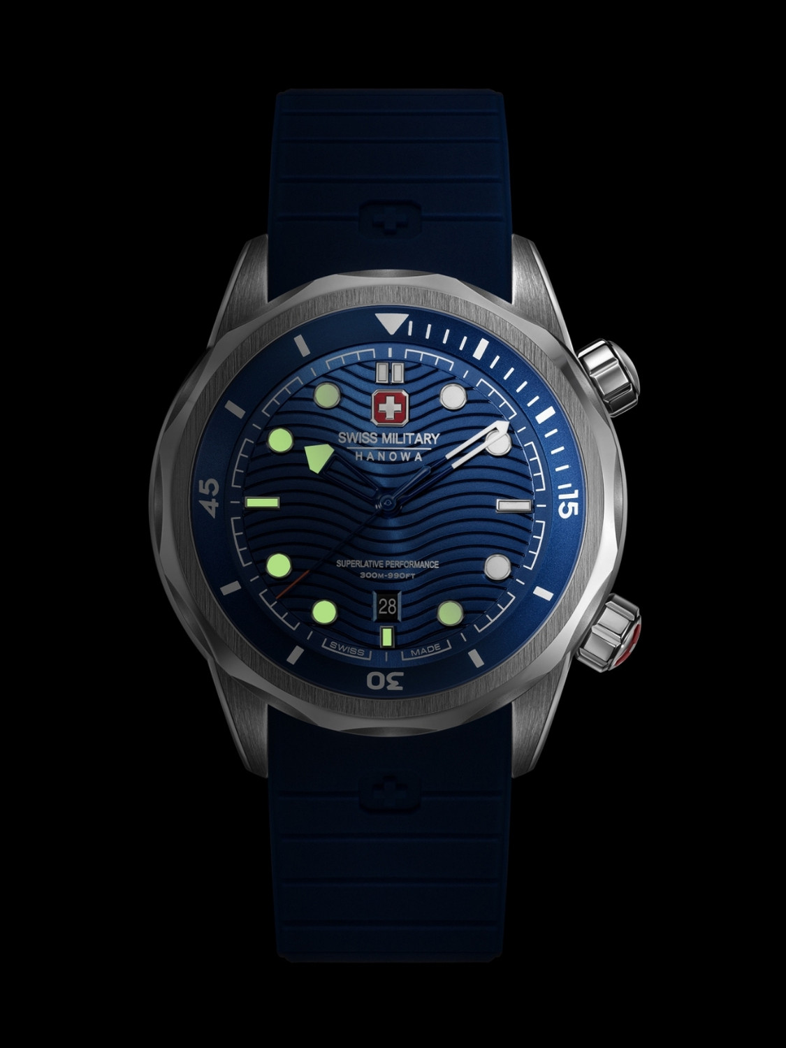 Image of Swiss Military Hanowa BREAKWATER BREAKWATER Blue Round Dial Comes With Swiss Made Analog Watch For Men's Analog Watch - For Men