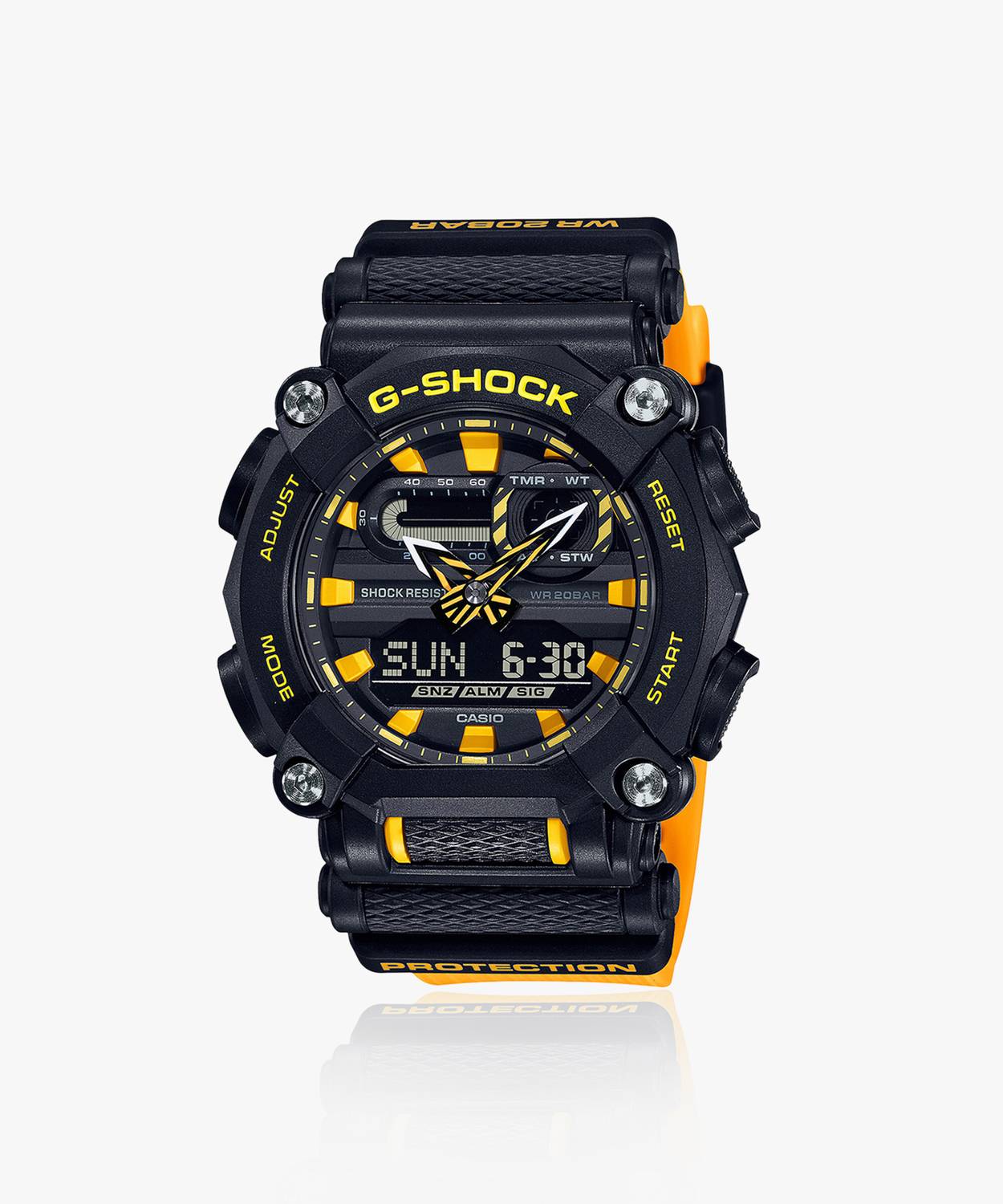 CASIO G Shock G-SHOCK Black-Yellow Dial Resin Strap Analog-Digital