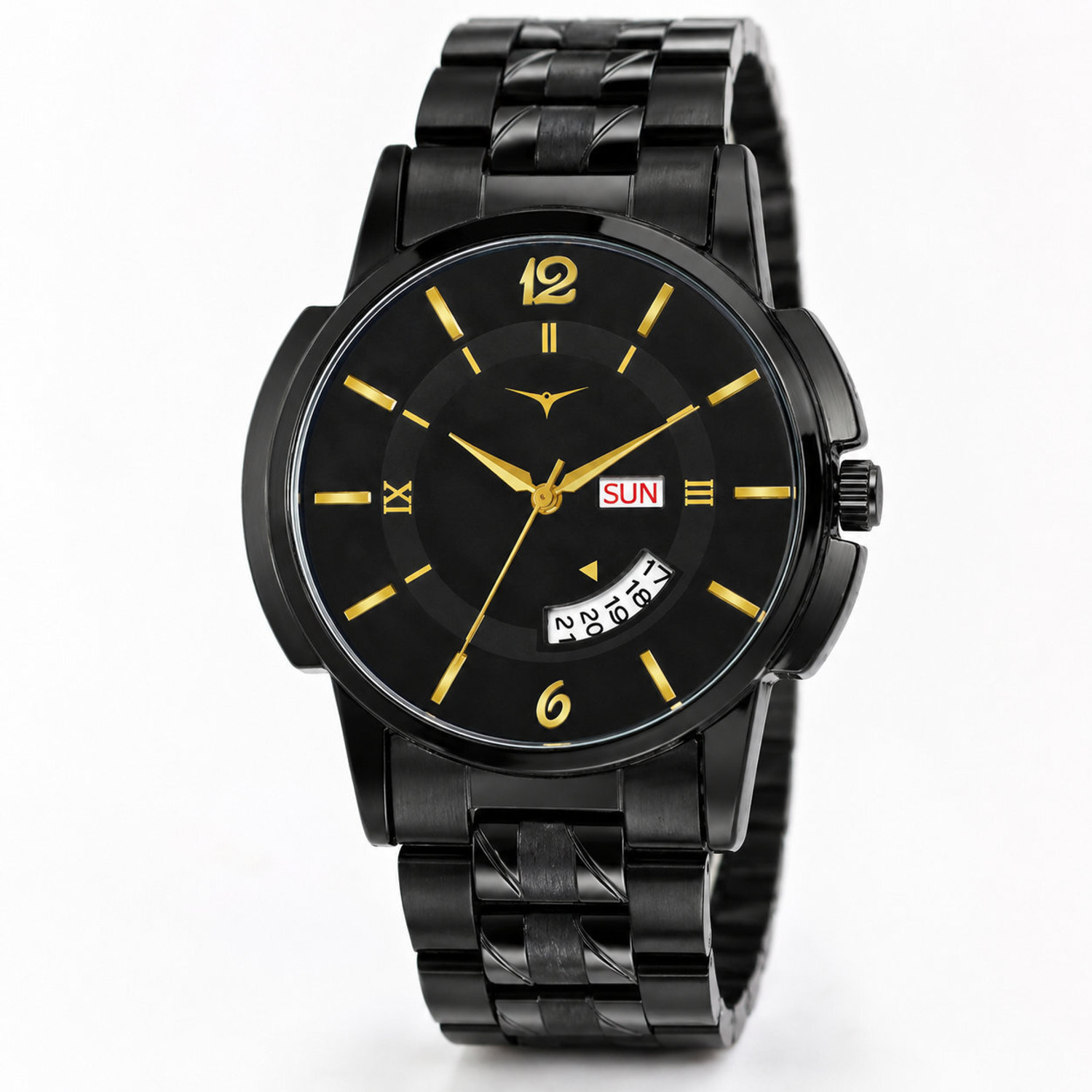 Image of NESTER J-16-DD-Z1006-FULL-BLACK Men Boys Analog Watch Black Dial Metal Bracelet Adjustable Strap Casual Wear Analog Watch - For Men