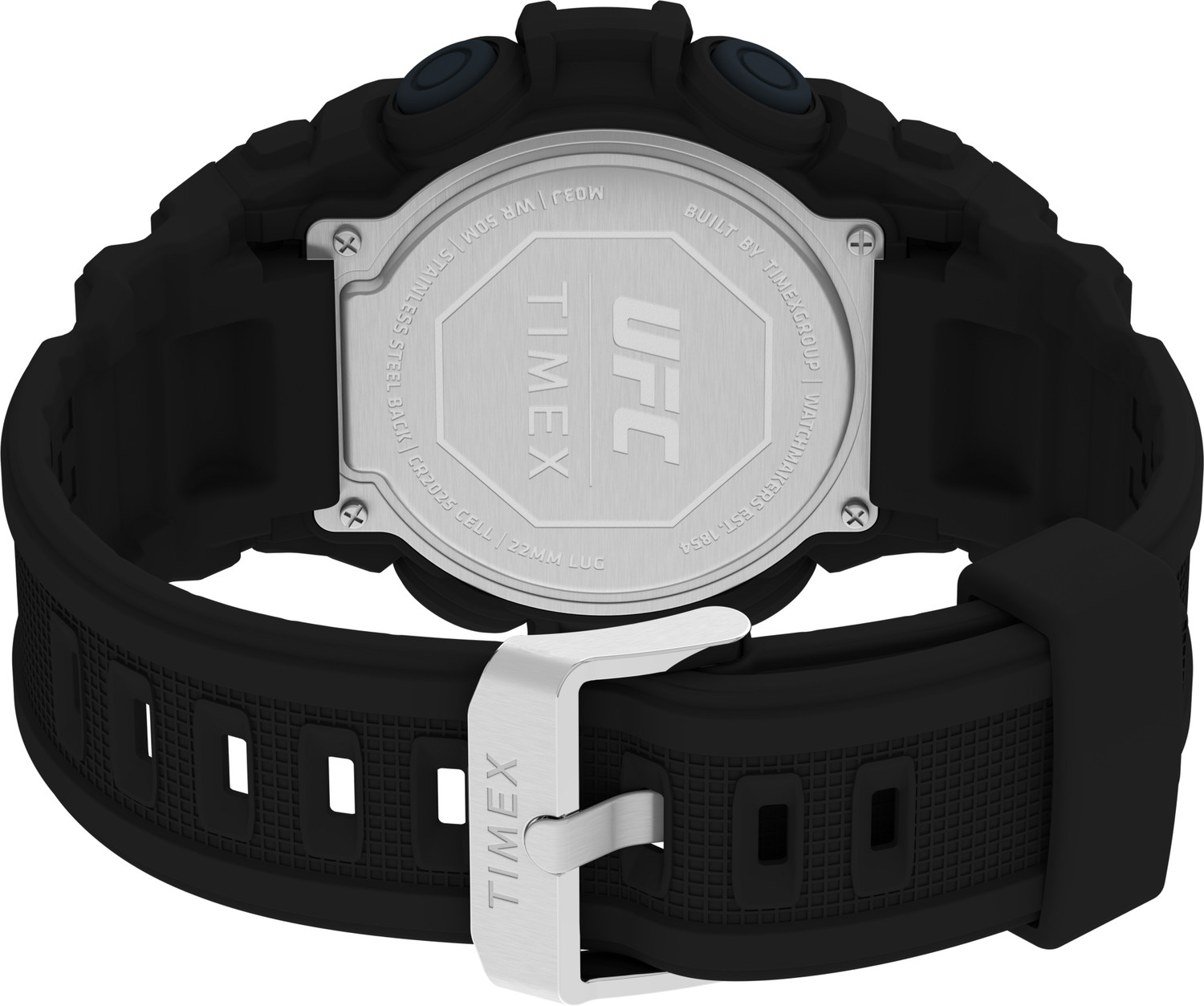 Image of TIMEX UFC Round 50mm Silver Dial Digital Watch - For Men