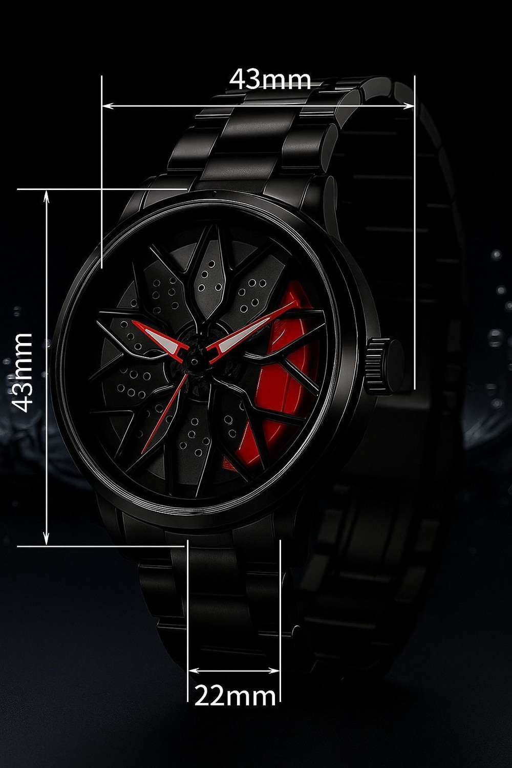 Image of OneStopNow Luxury Black Stainless Steel Analog Men's Watch with Unique Spinner Web Dial RICK 01 WHITE FLOWER Analog Watch - For Men & Women