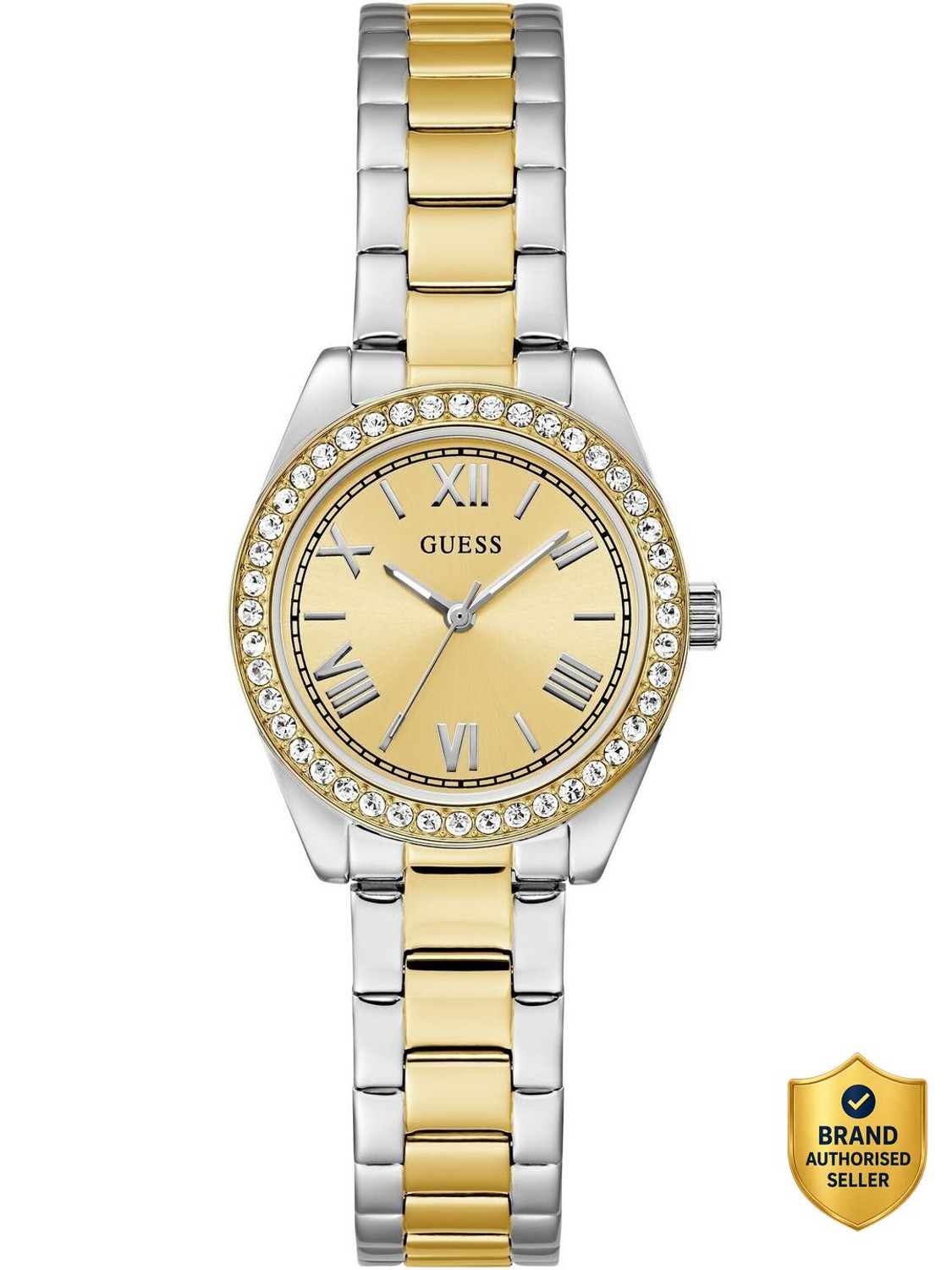 Image of GUESS GW0841L2 GUESS Mini Luna Champagne Round Dial Analog Watch - For Women