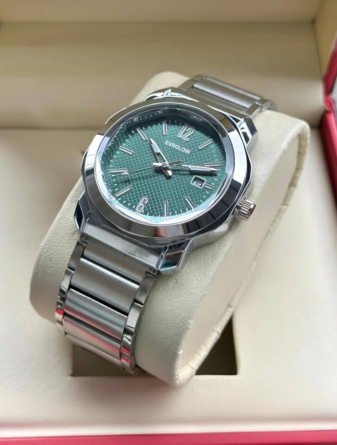 EVRGLOW Mens Analog Stylish Stainless Steel Chain Watch