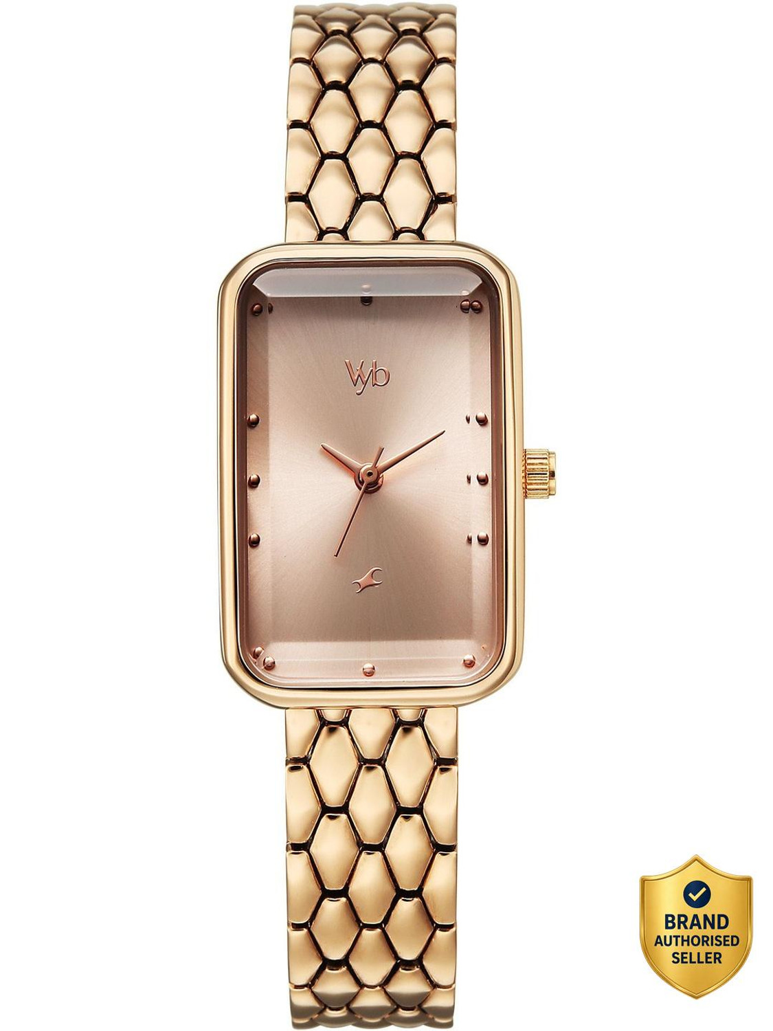 Image of Fastrack Vyb Aurora Fastrack Vyb Aurora Quartz Rose Gold Dial Rose Gold Strap Analog Watch - For Women