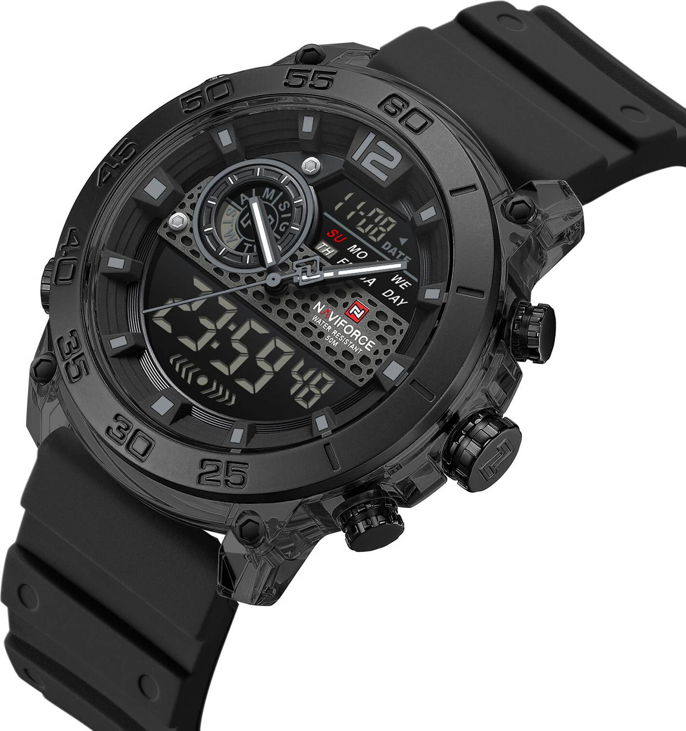 NAVIFORCE Sporty Black Analog-Digital Watch for Men - Image 2