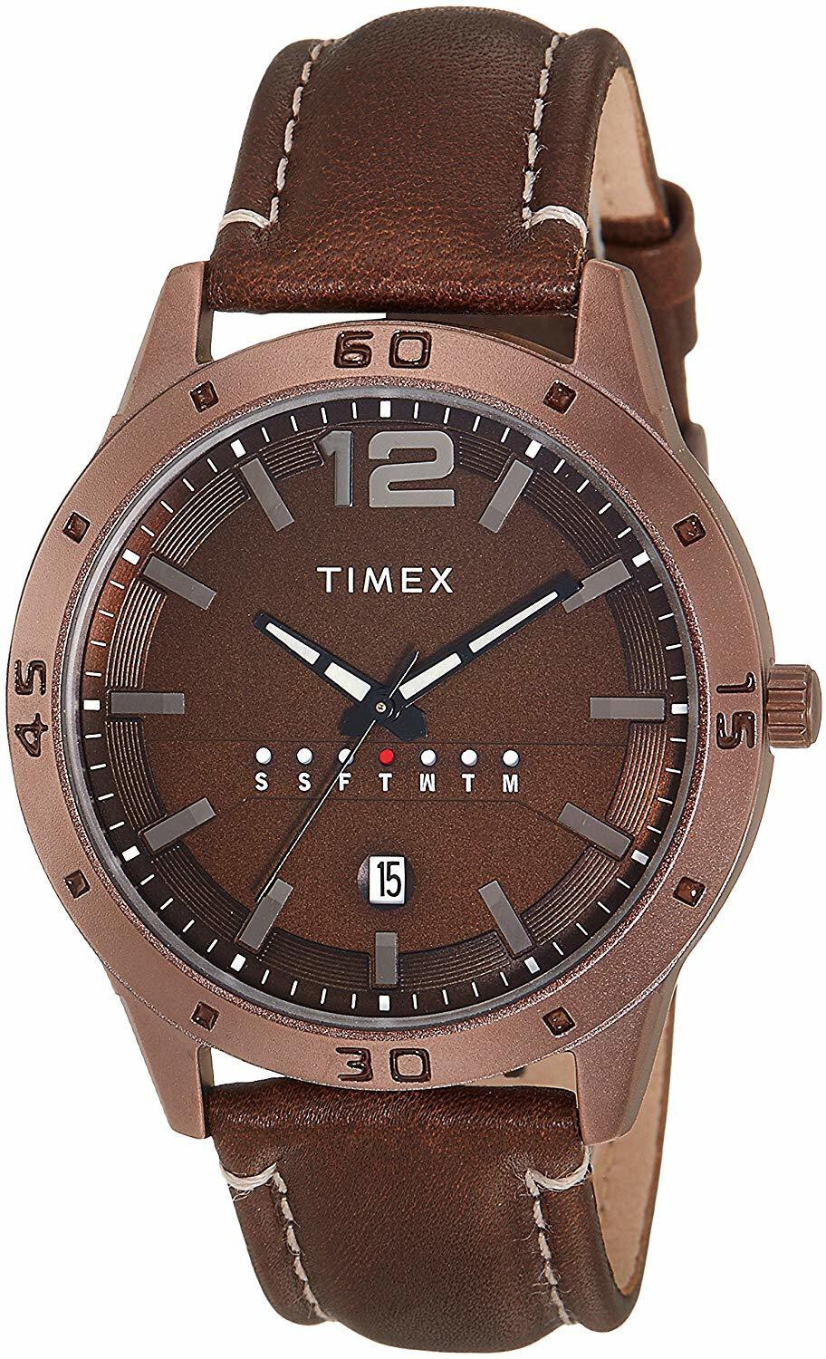 Image of TIMEX Timex Brown Round Dial TW000U936 Analog Watch - For Men