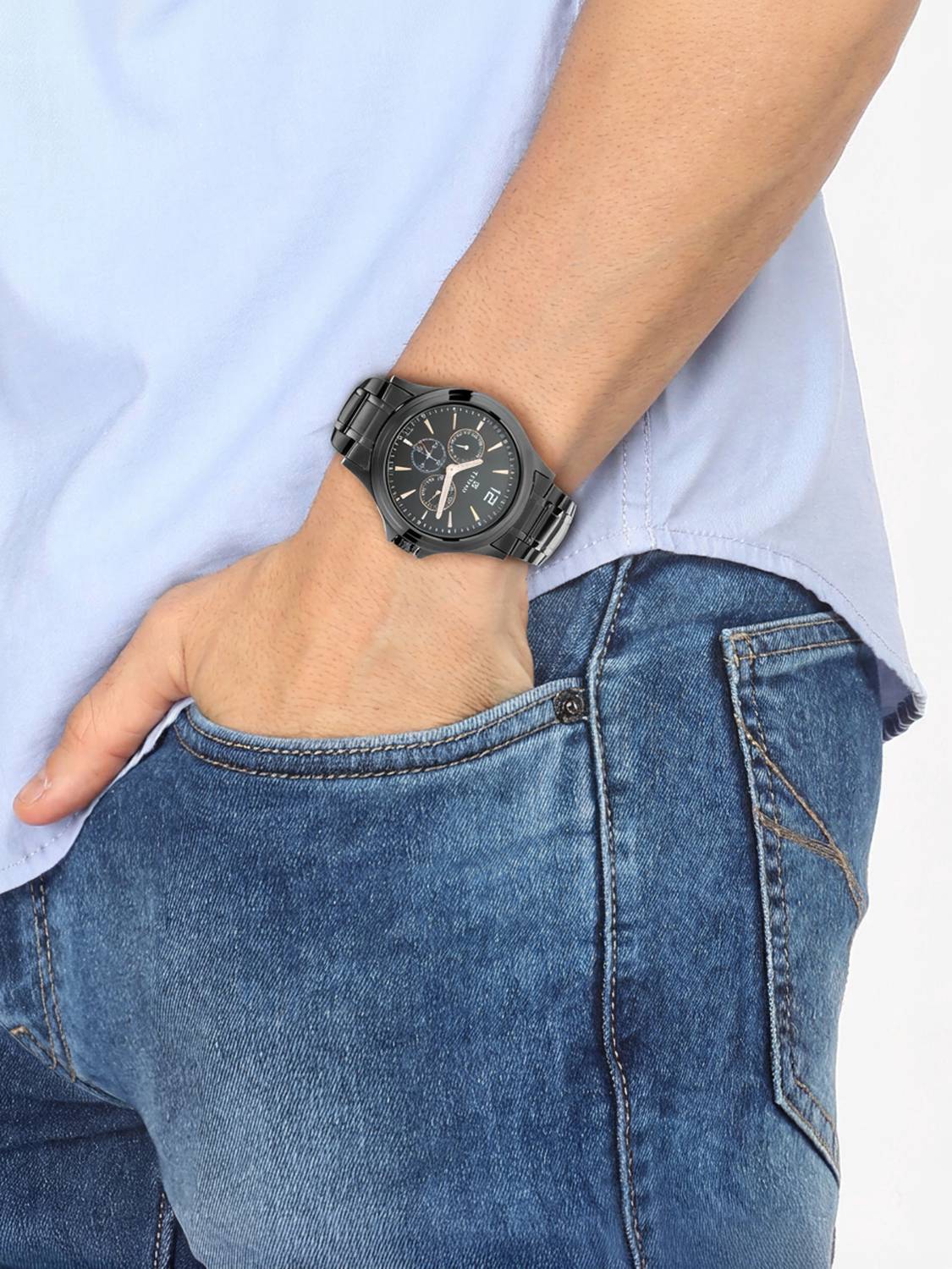 Titan Neo Black Multifunction Analog Watch - Men - Image 3