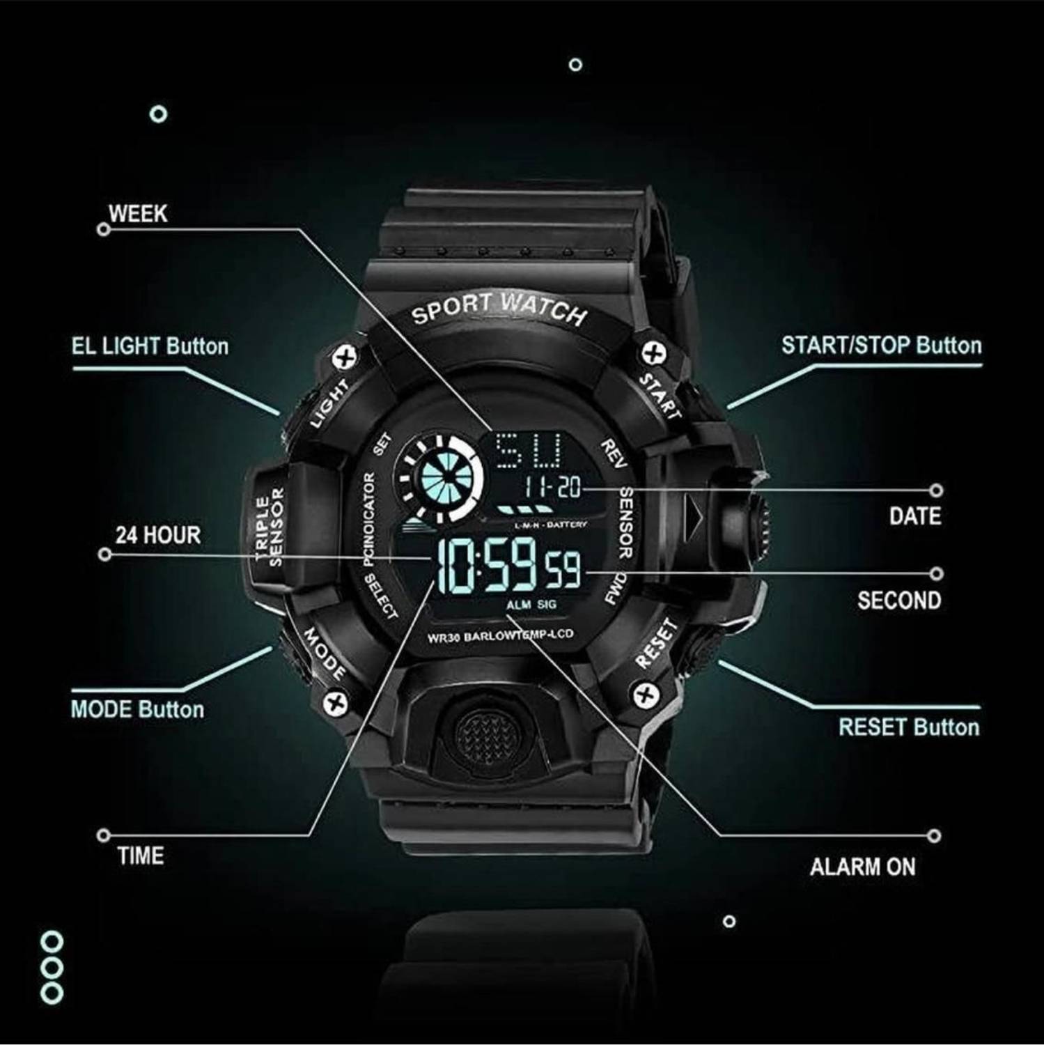 OCTAMEX sport watch1 Digital Sports Watch - Image 2