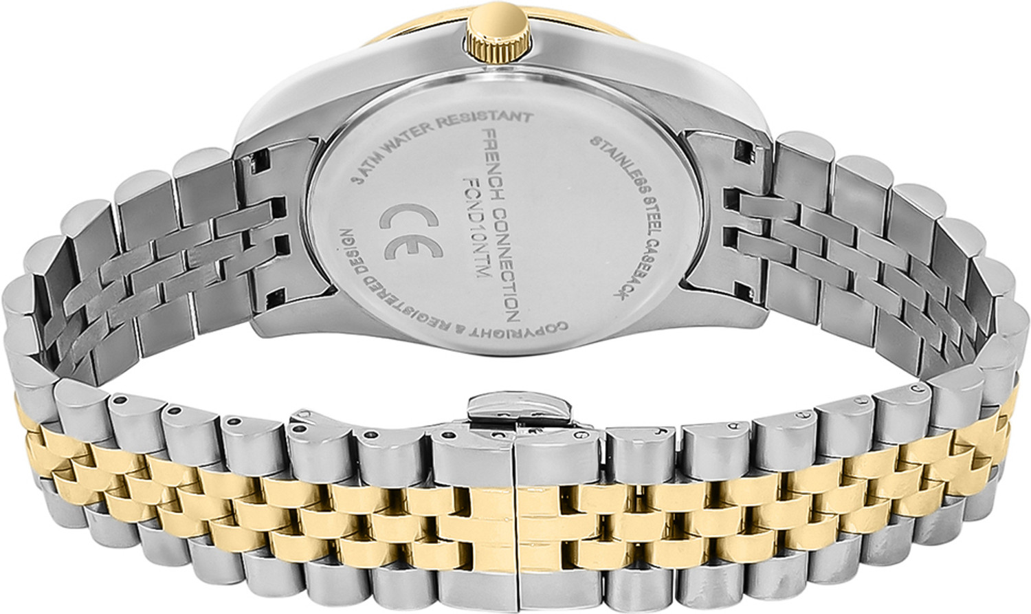 Image of French Connection Green Day and Date Modern Dial | Two-tone Stainless Steel Watch for Men Analog Watch - For Men FCND10NTM