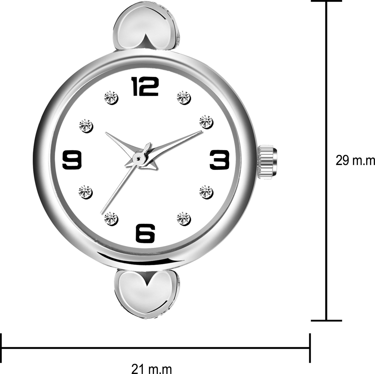 Image of Alkhwatches Analog Watch - For Women Classic Exclusive Silver Diamond Studded Silver Bracelet Chain Watch for Girls