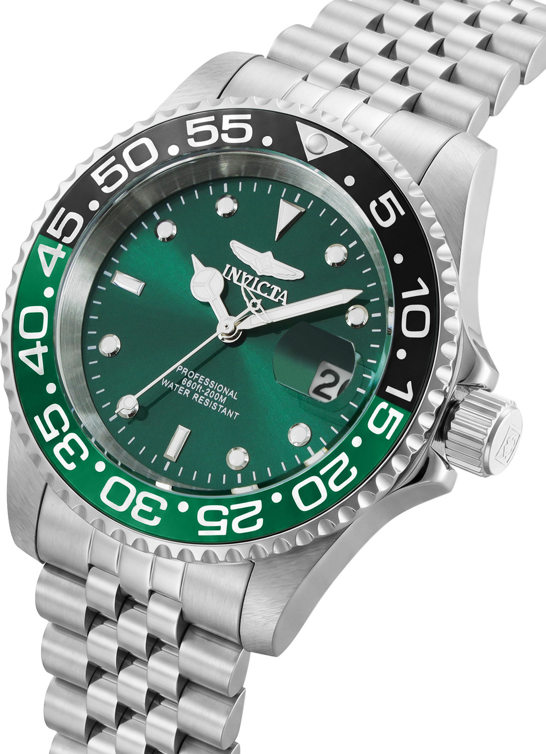 Image of INVICTA Pro Diver Quartz Green Dial Analog Watch - For Men 34105