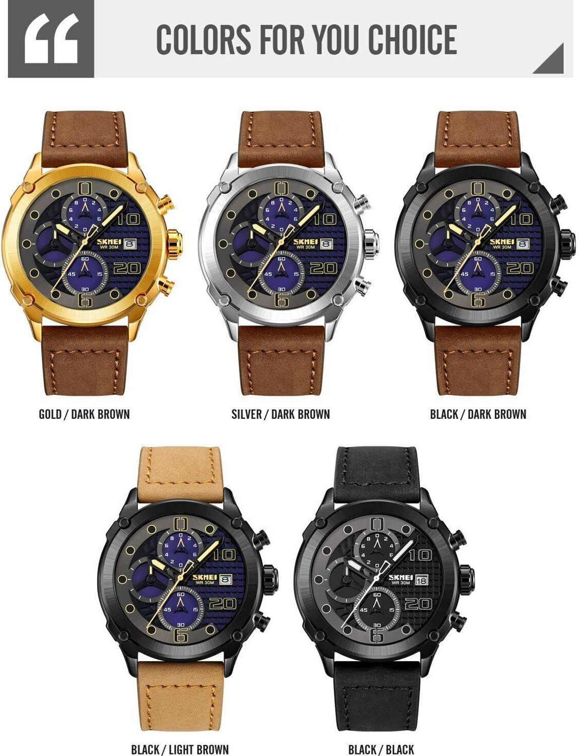 Image of SKMEI SKEI 2051 Gold Dr. Brown Skmei Analog Watch - For Men