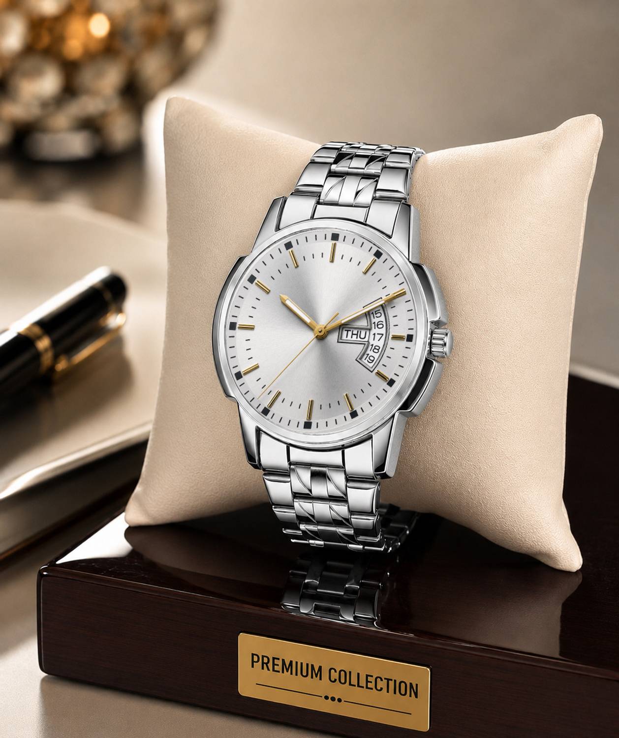 Qeltrixa Men's Silver Analog Watch - Image 2