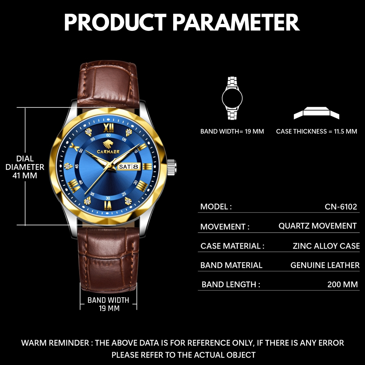 Image of Carnaer Wrist Watch for men , boys, gents Imperium Analog Watch - For Men
