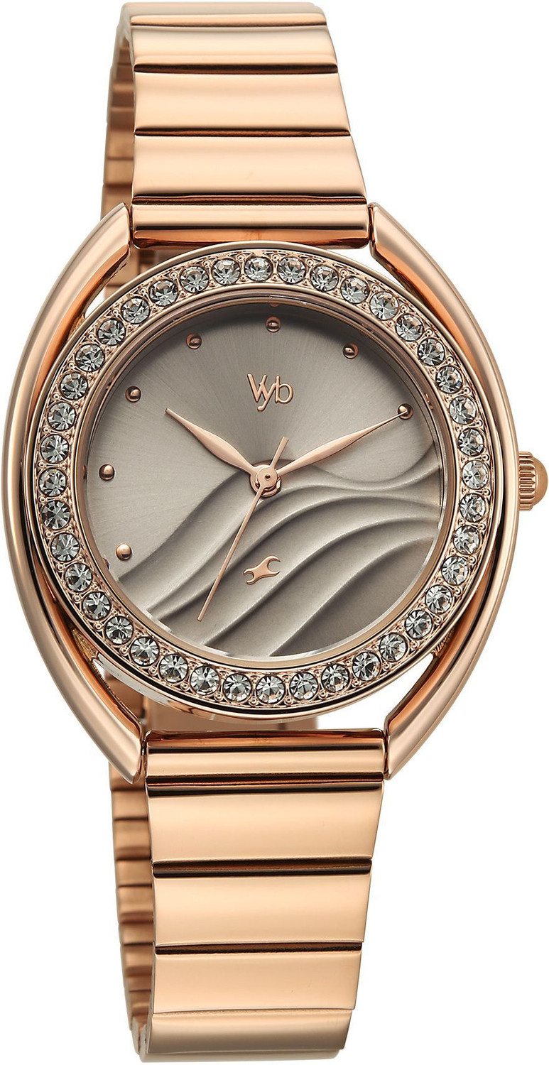 Image of Fastrack Vyb Eclipse Minimalist Quartz Dial Rose Gold Alloy Strap Analog Watch - For Women