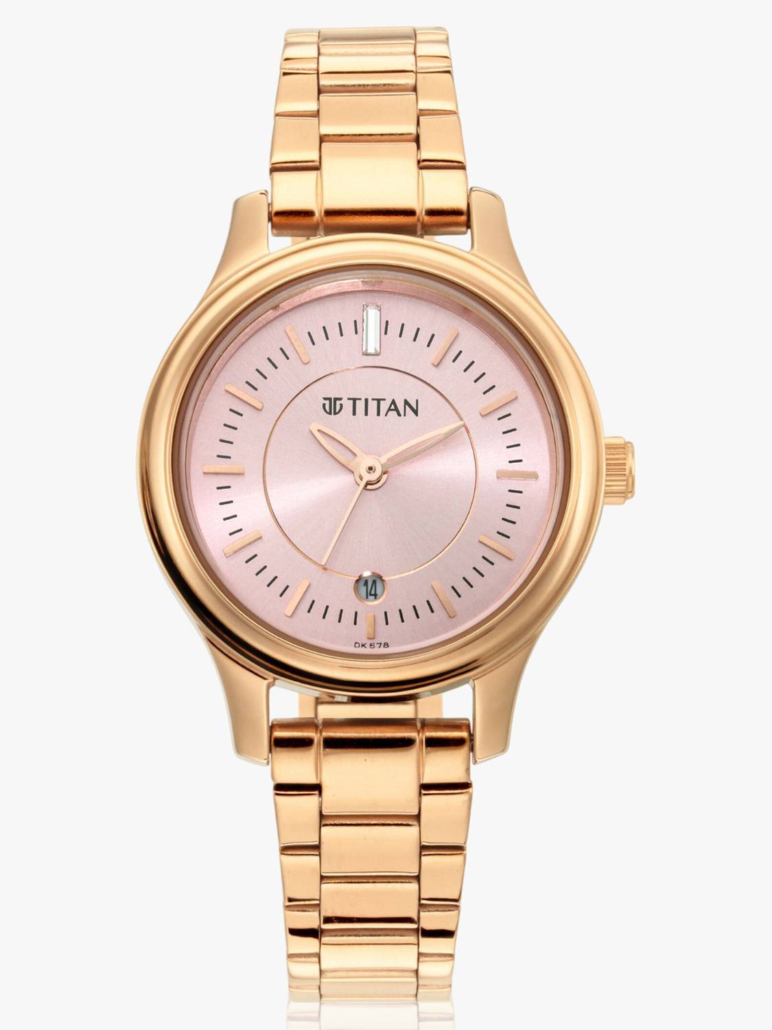 Titan Karishma Pink Dial Rose Gold Watch - Image 3