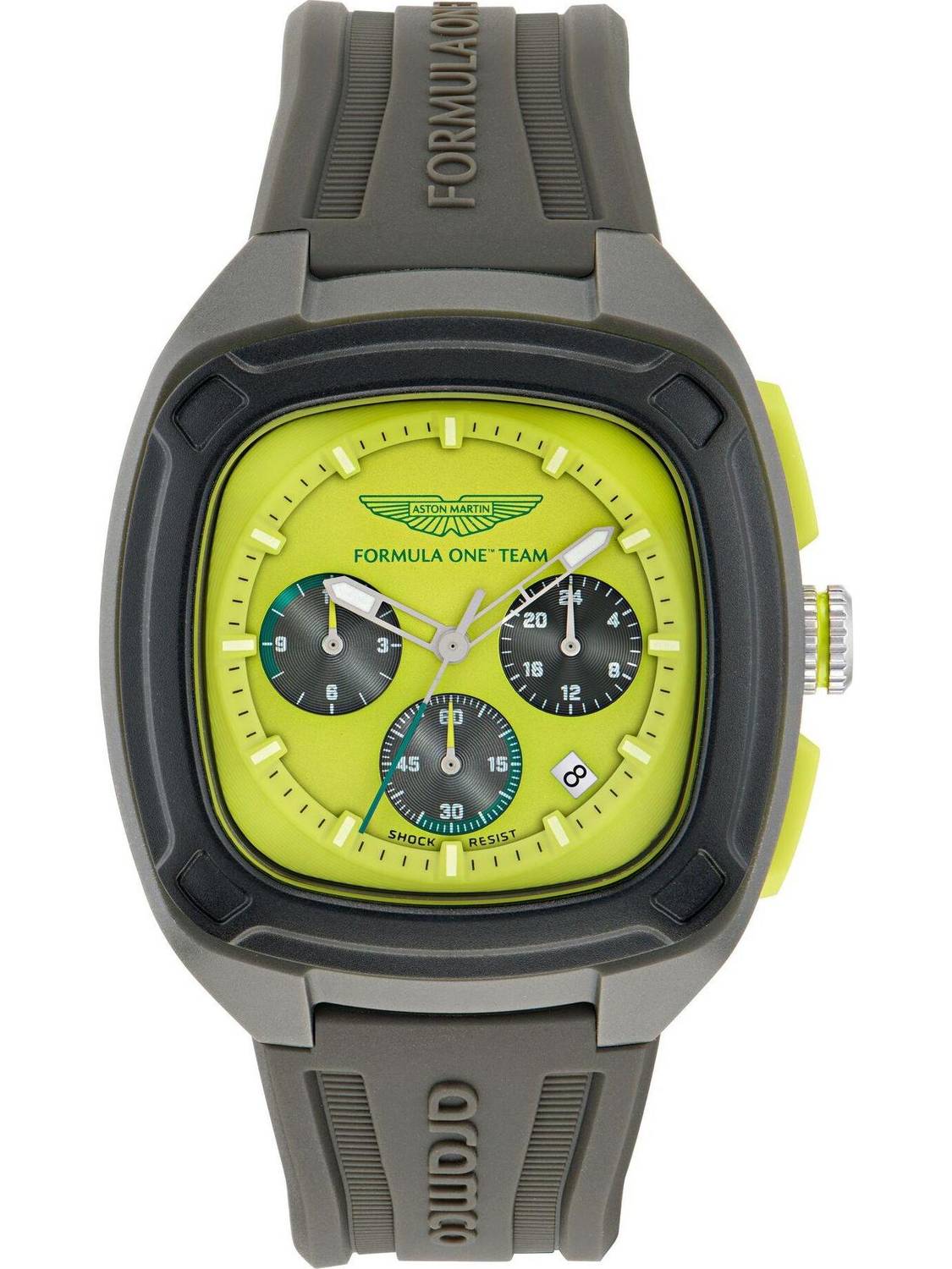 Aston Martin MTFO1F50443 Aramco Square 44mm Yellow Dial Analog Watch - For Men