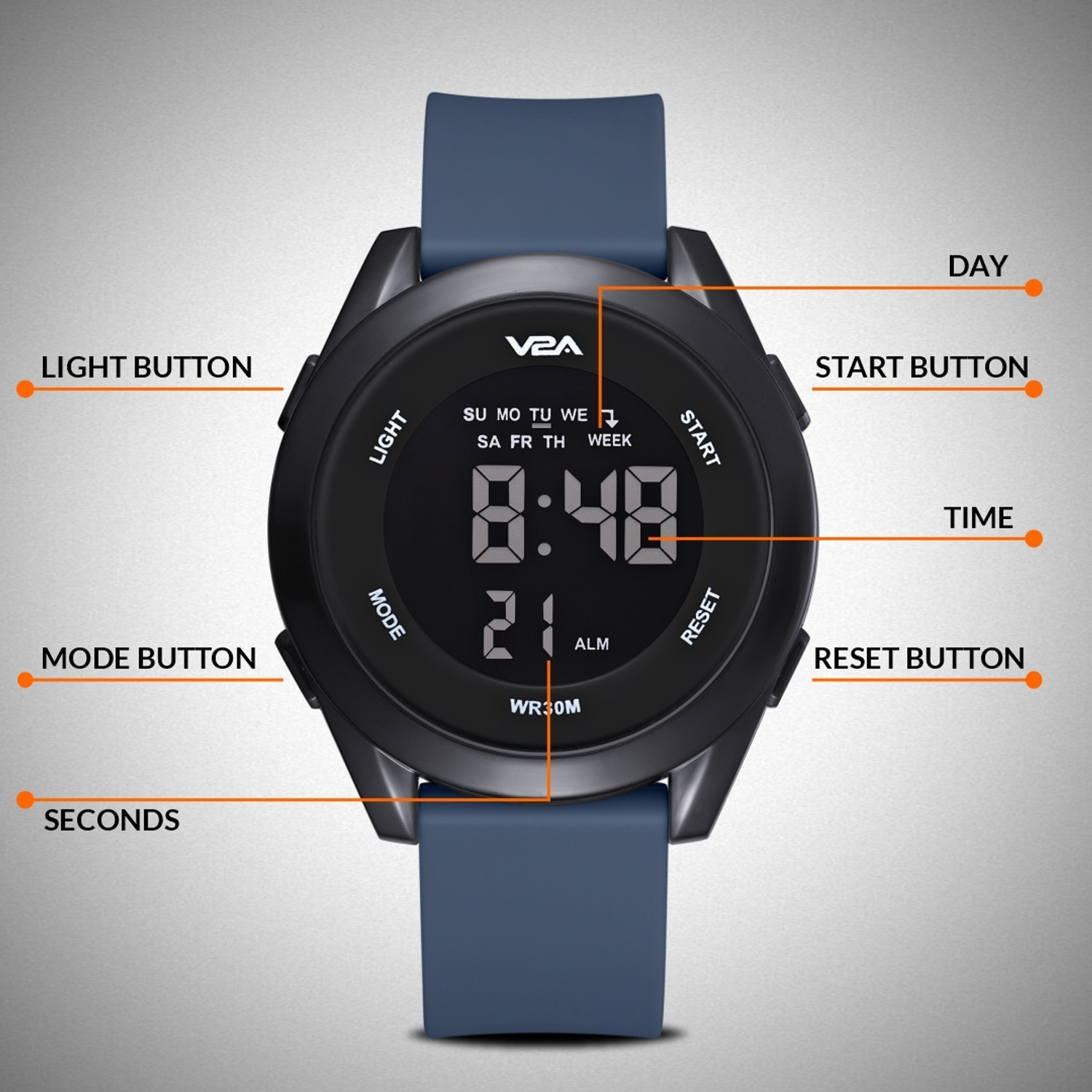 Image of V2A V2A Pulse 25102 Digital Watch for Boys, Teens & Men | Easy-Read Digital Display V2A Pulse 25102 Digital Watch for Boys, Teens & Men | Easy-Read Digital Display Digital Watch - For Boys