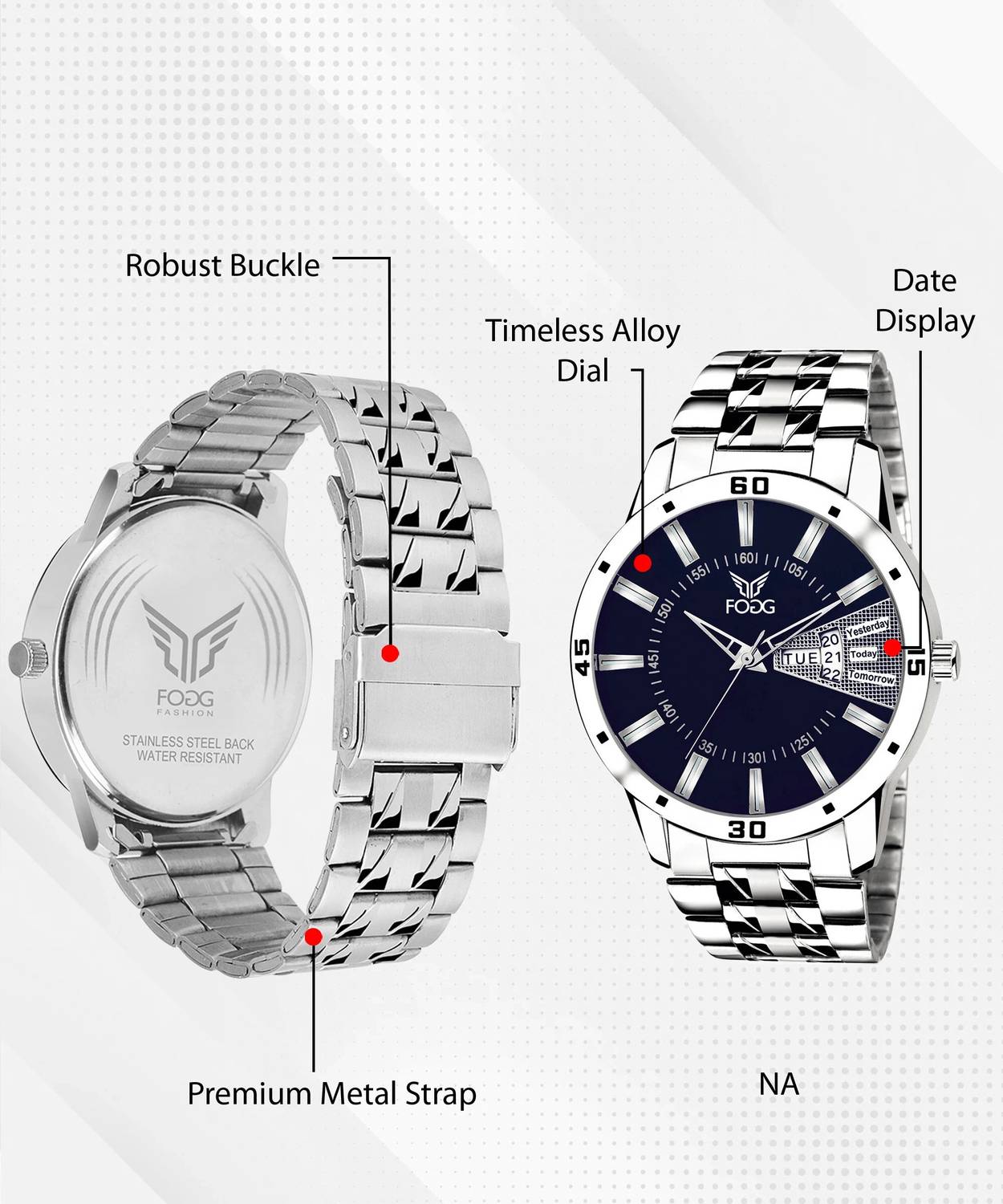 FOG Serie 9 アンティーク雑貨 FOGG Day and Date Analog Watch - For Men - Buy FOGG Day and Date